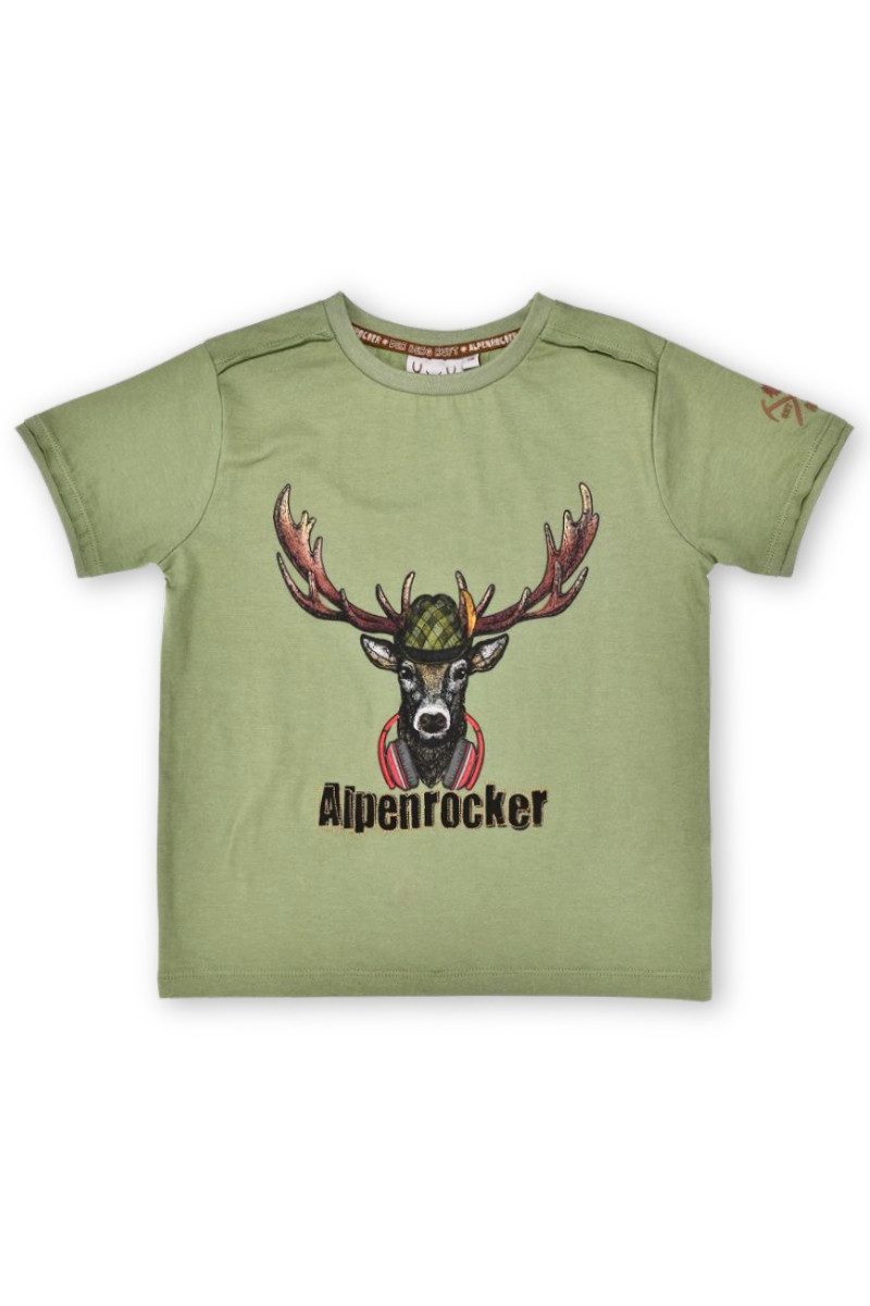 BONDI Trachtenhemd Trachtenshirt Kind - ALPENROCKER - olive