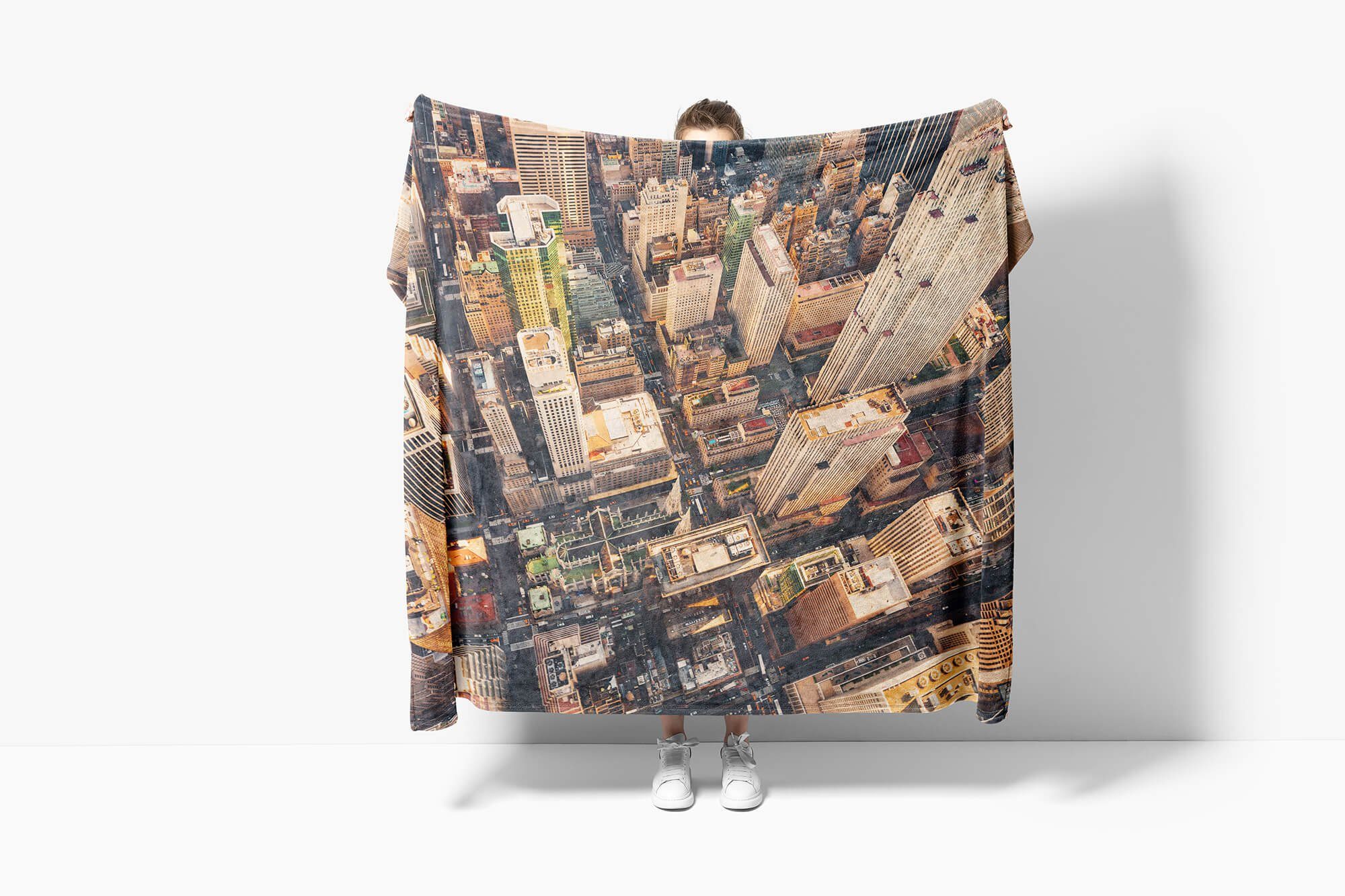 Sinus Handtücher York der New Baumwolle-Polyester-Mix Art Saunatuch (1-St), Kuscheldecke Fotomotiv Handtuch V, Handtuch Strandhandtuch mit aus