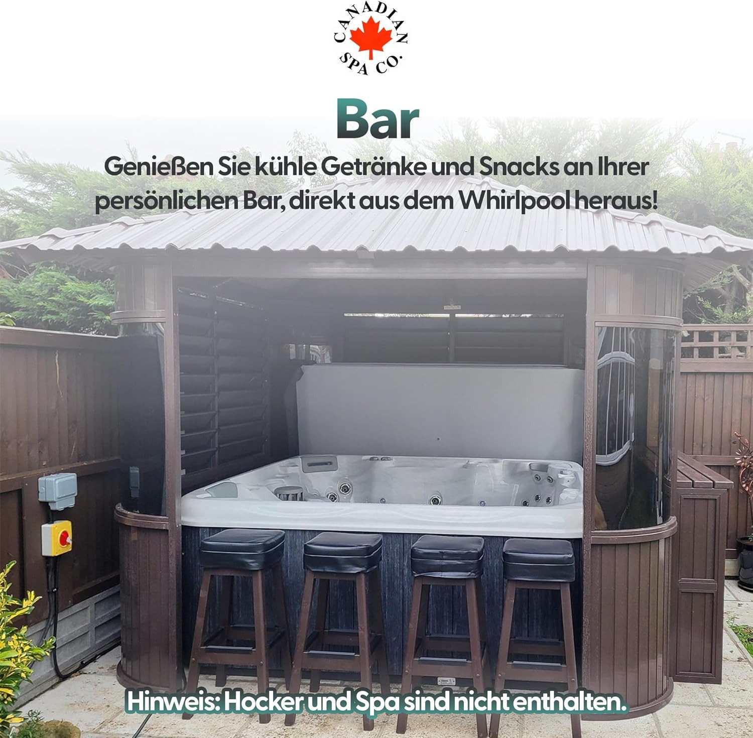Canadian Spa GmbH Pavillon Fraser, für outdoor Whirlpools inkl. Bar