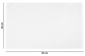 ZOLLNER Gästehandtücher, Walkfrottier (10-St), 30 x 50 cm, 100% Baumwolle, mit 2 Bordürenstreifen