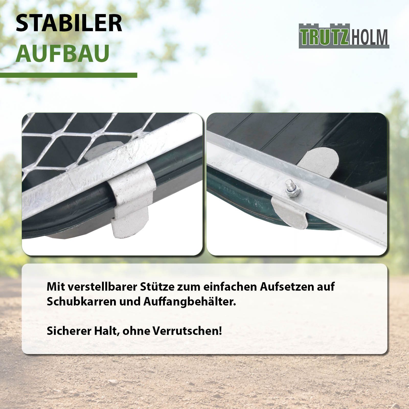 TRUTZHOLM Komposter Schubkarren Durchwurfsieb Gartensieb Kompost Gitter Durchwurfgitter, BxTxH: 60x100x100 cm, (Produkt, 1 St), einfach aufsetzen und sorglos si – Bild 5 von 5