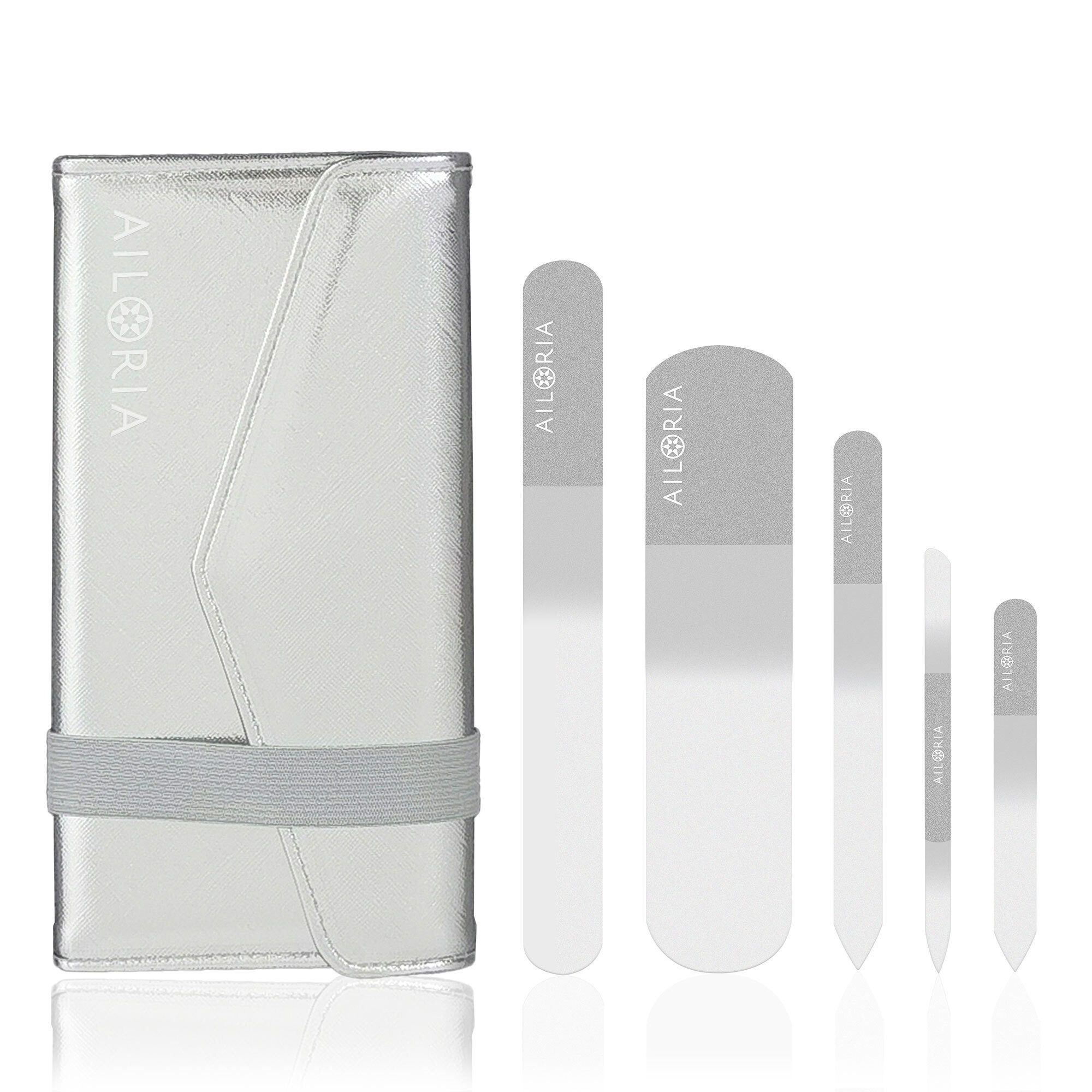 AILORIA Glasnagelfeile CONTOUR LUXE Glas-Nagelfeilenset, Set, 5-tlg., Glas-Nagelfeilenset