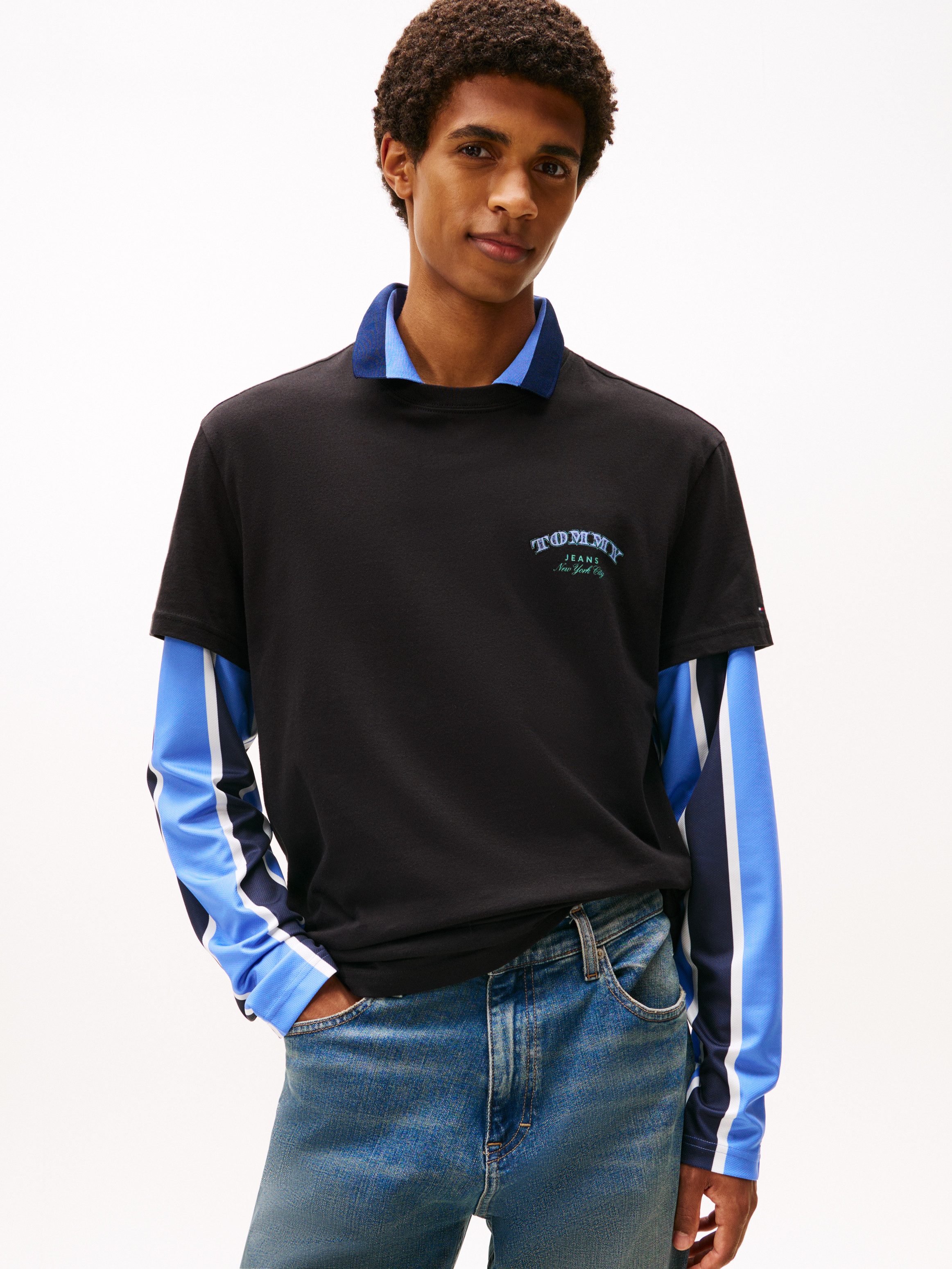 Tommy Jeans T-Shirt TJM REG DOLLAR STACK regular fit, Rundhals, mit Rückenp günstig online kaufen