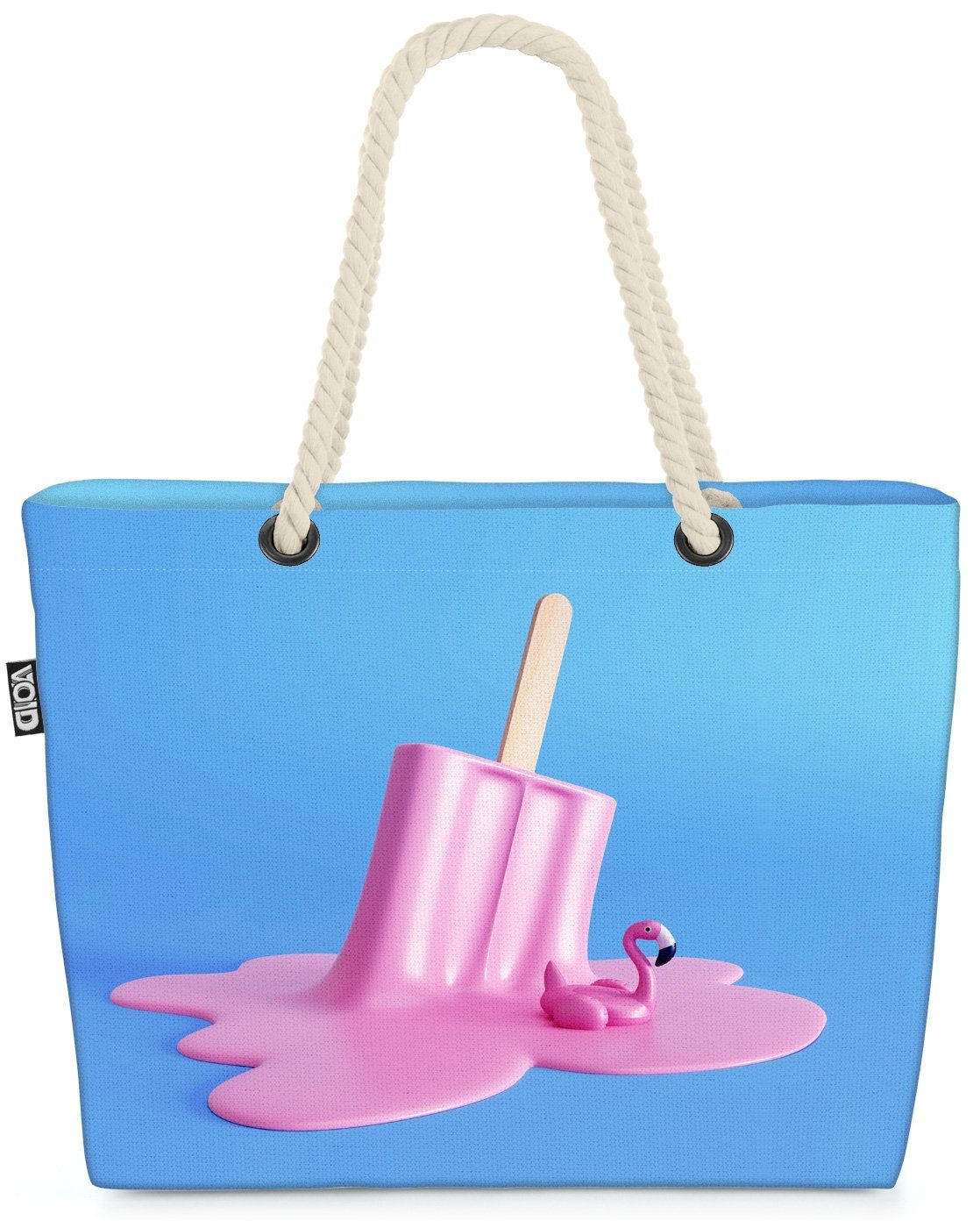 VOID Strandtasche (1-tlg), Flamingo Eis Beach Bag Sommer Strand Bade-Urlaub Pool-Party aufblasbar