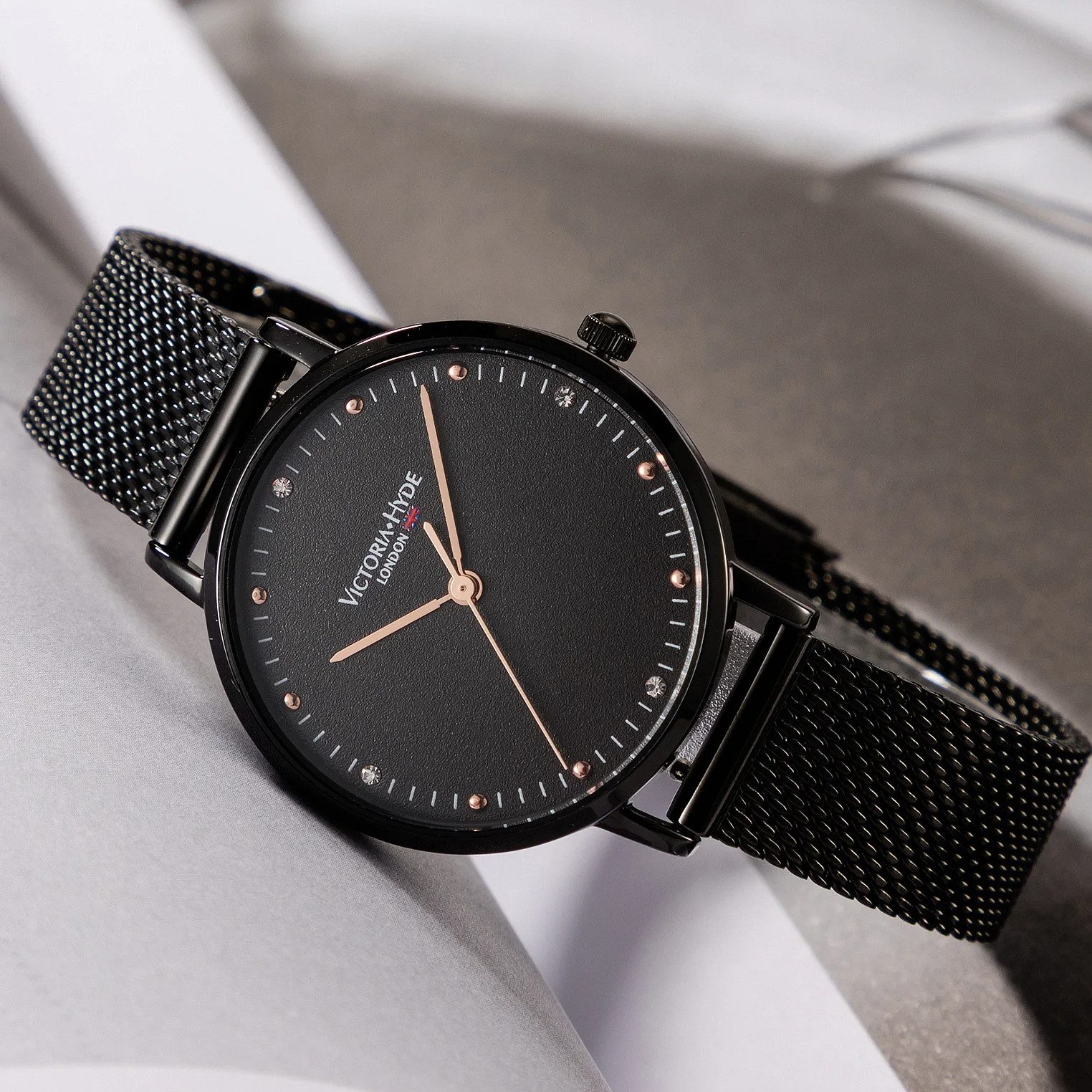 Victoria Hyde Quarzuhr Quarzuhr Armbanduhr, Damenuhr, Edelstahlarmband, analog Mesh-Armband Mesh-Armband, (1-tlg., Kein Set)