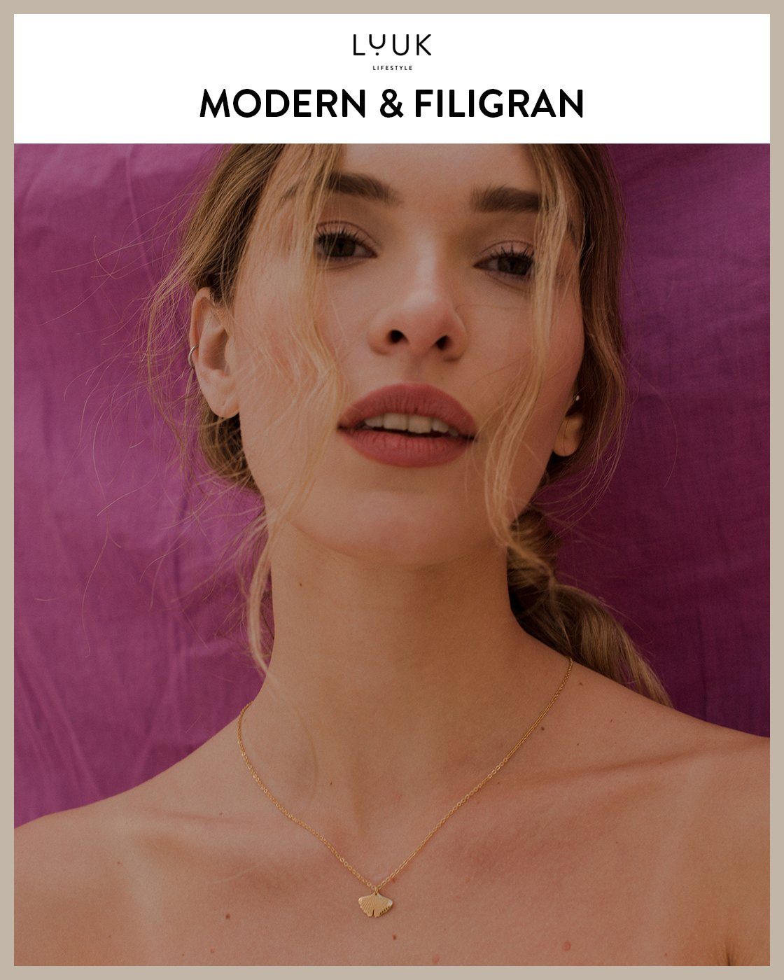 LUUK LIFESTYLE Kette mit Anhänger Ginkgo, Freundschaftskette, Geschenkidee, günstig online kaufen