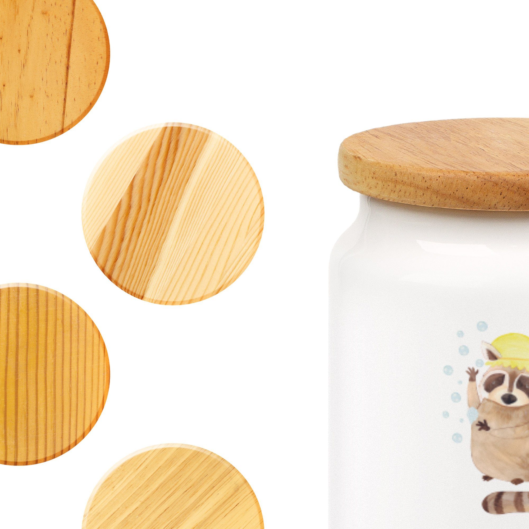 Mr. & Mrs. Panda Keramik, Weiß Aufbewahru, (1-tlg) Vorratsdose Keksdose, Geschenk, Seifenblasen, Waschbär - Tiere, 