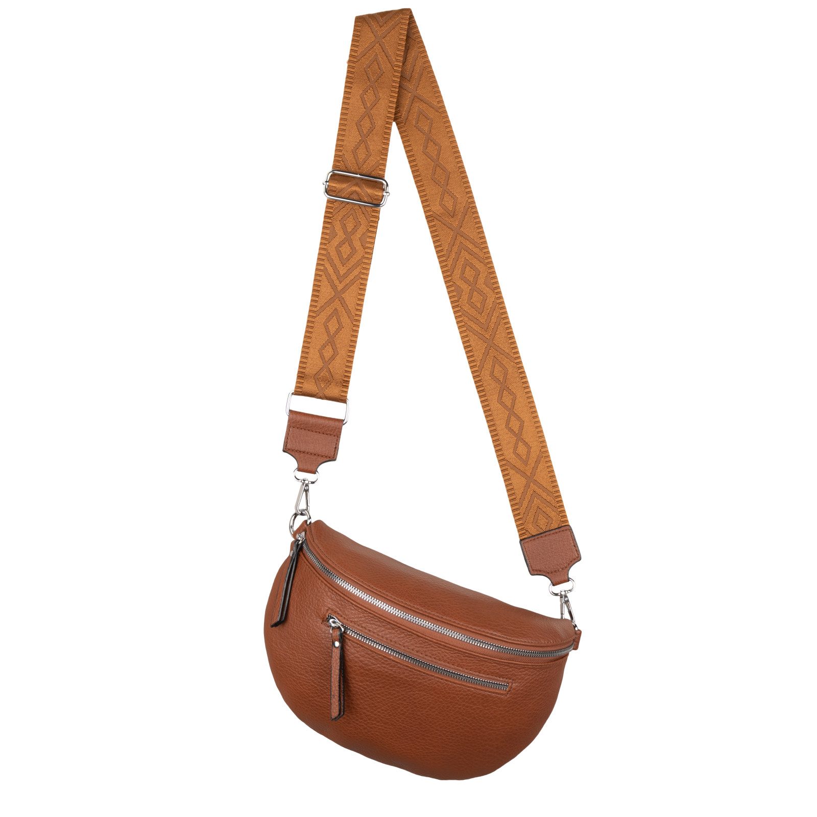 EAAKIE Gürteltasche Bauchtasche Umhängetasche Crossbody-Bag Kunstleder Italy-Design, als Schultertasche, CrossOver, Umhängetasche tragbar