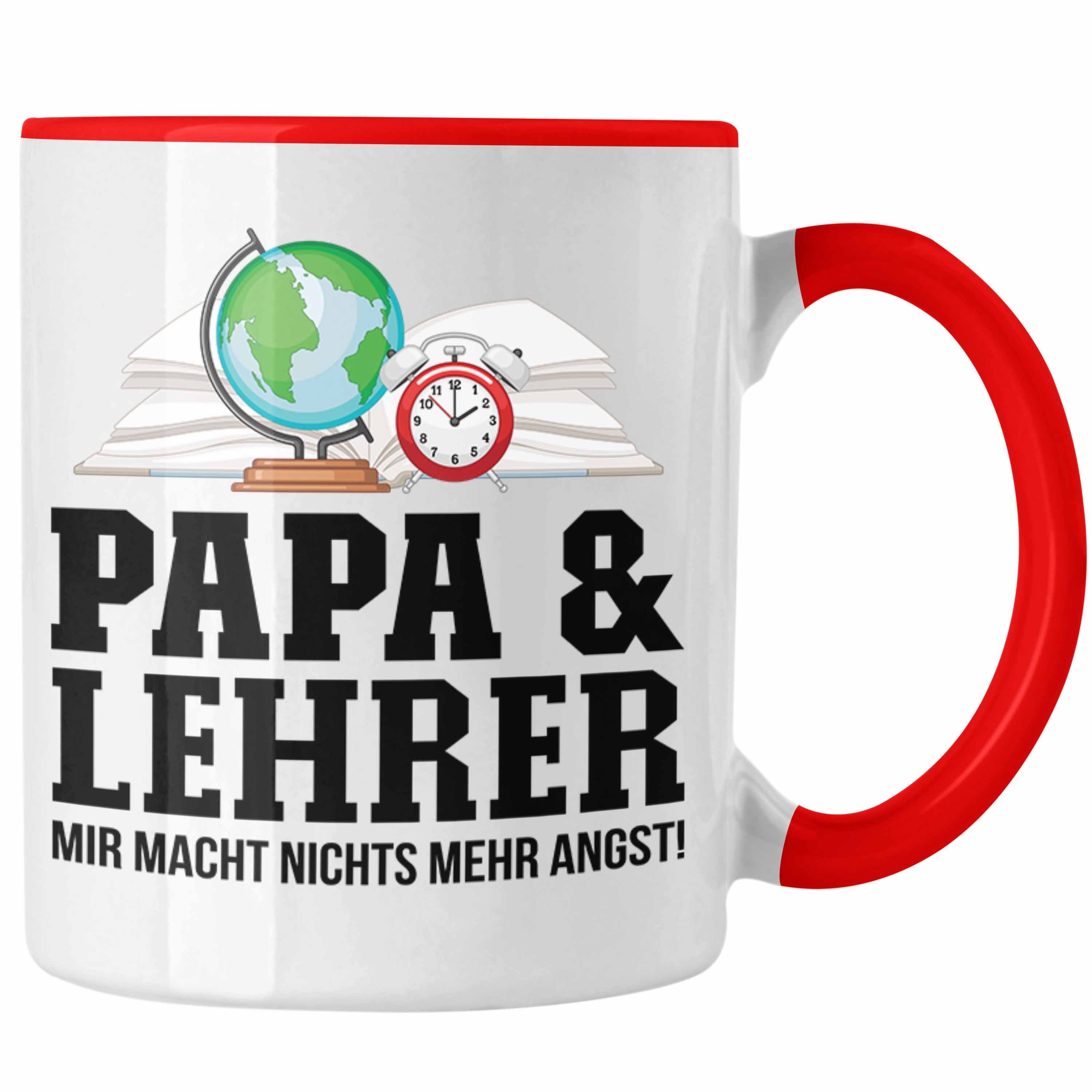 Trendation Lehrer Geschenkidee Papa Rot und Lehrer - Tasse für Trendation Vater Tasse Gebur