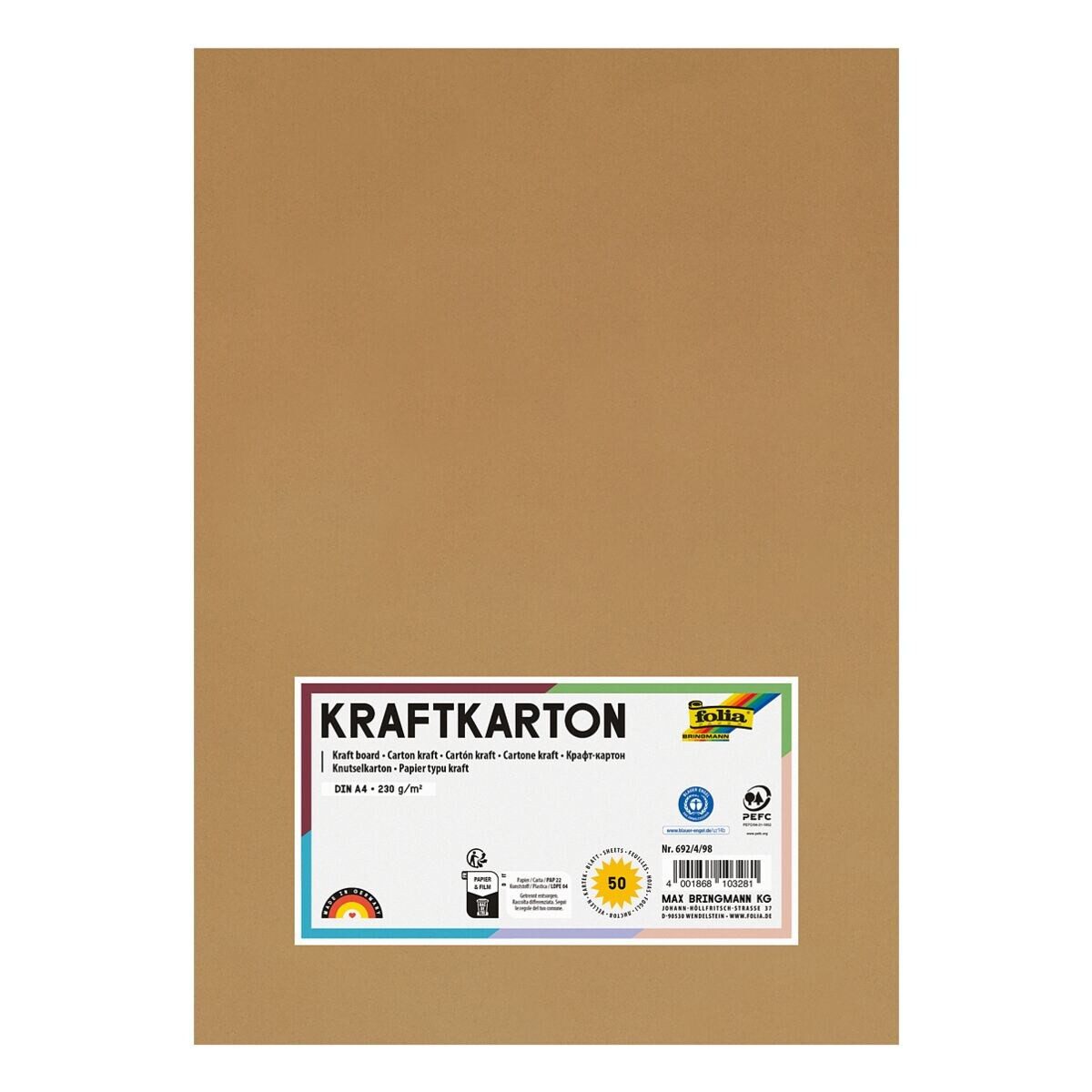 Folia Kraftpapier, Format DIN A4, 230 g/m²