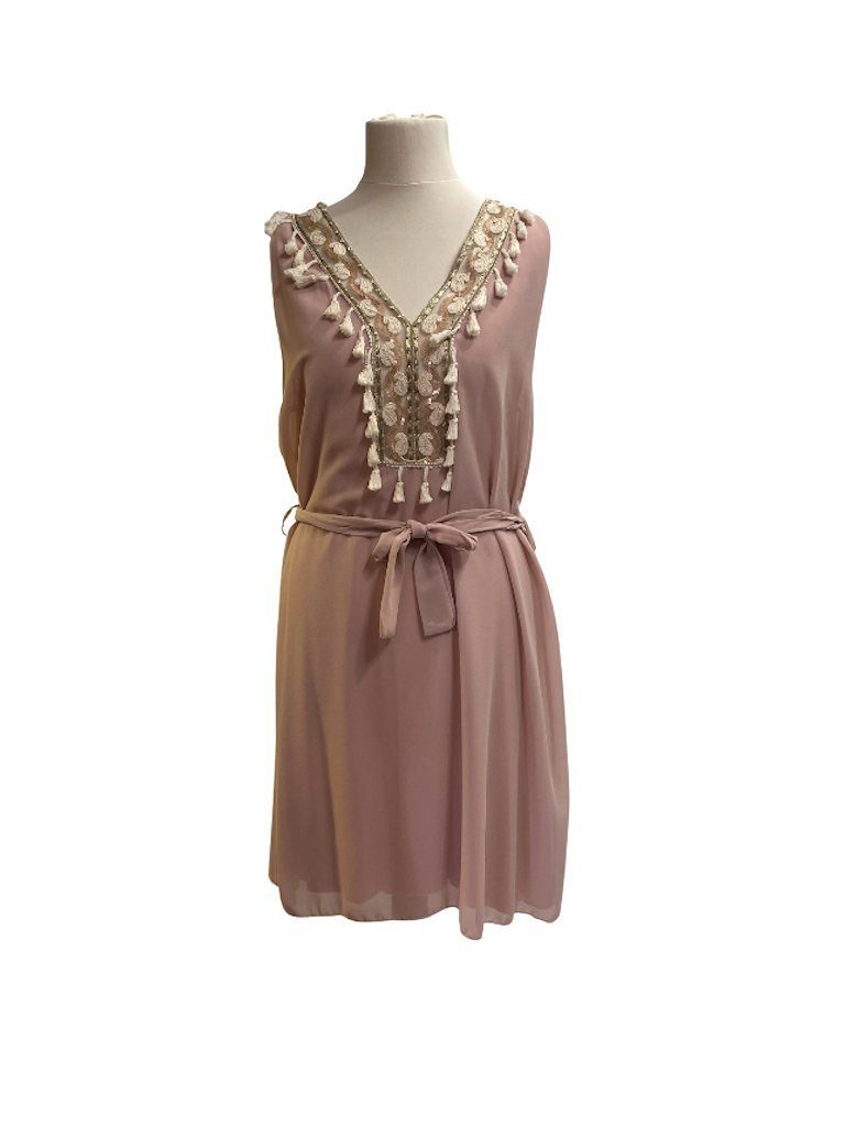 BZNA Midikleid Pailletten Fransen Kleid Tunika