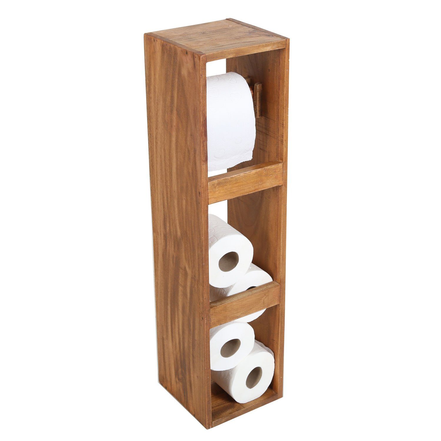 Casa Moro Toilettenpapierhalter Holz Toilettenpapierhalter ELISA Toilettenpapierständer, aus recyceltem Teak Holz gefertigt | Toilettenpapierhalter