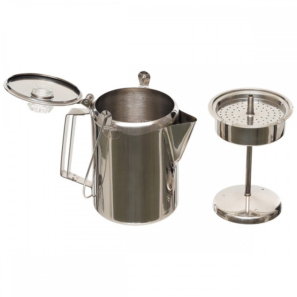 FoxOutdoor Kaffeekanne Kaffeekanne, mit Perkolator, Edelstahl, (9 Tassen), 1,5 l, mit Perkolator