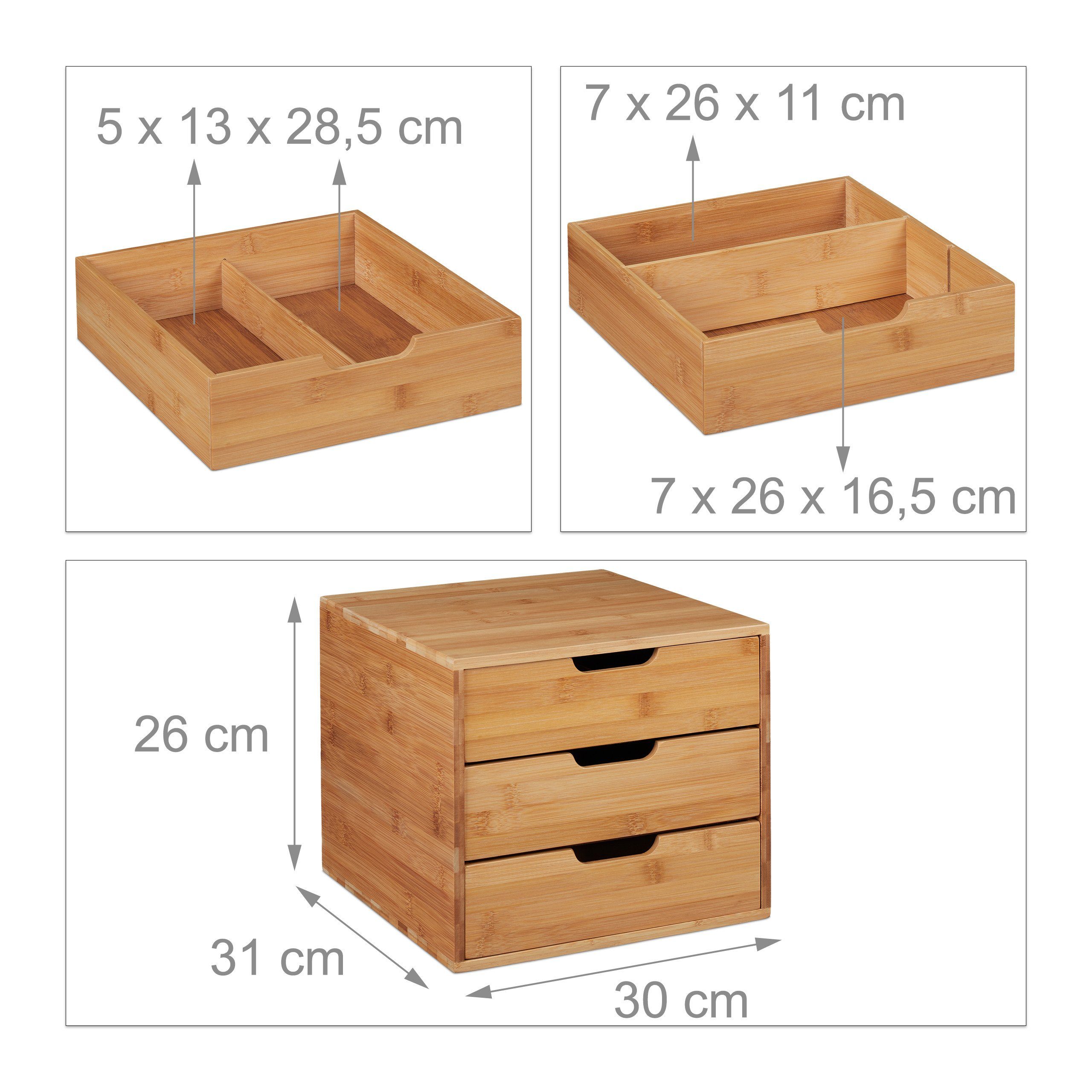 relaxdays Organizer Schreibtisch Organizer 3 Schubladen (1 St) – Bild 4 von 5