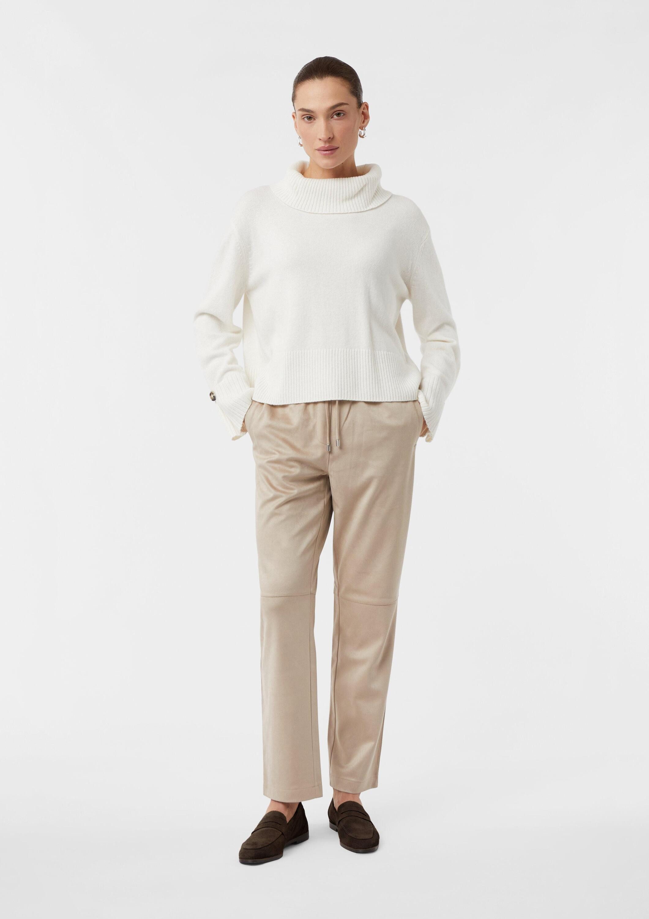 comma Jogginghose Hose Jogpants in Veloursleder-Optik günstig online kaufen