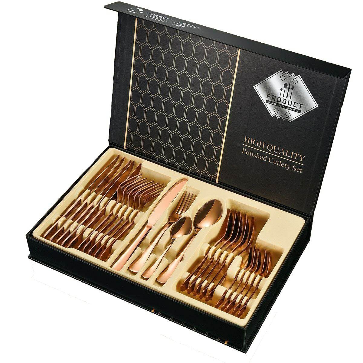 Faizee Möbel Besteck-Set 24-tlg. Besteckset für 6 Personen inkl. Geschenkbox (24-tlg), Edelstahl