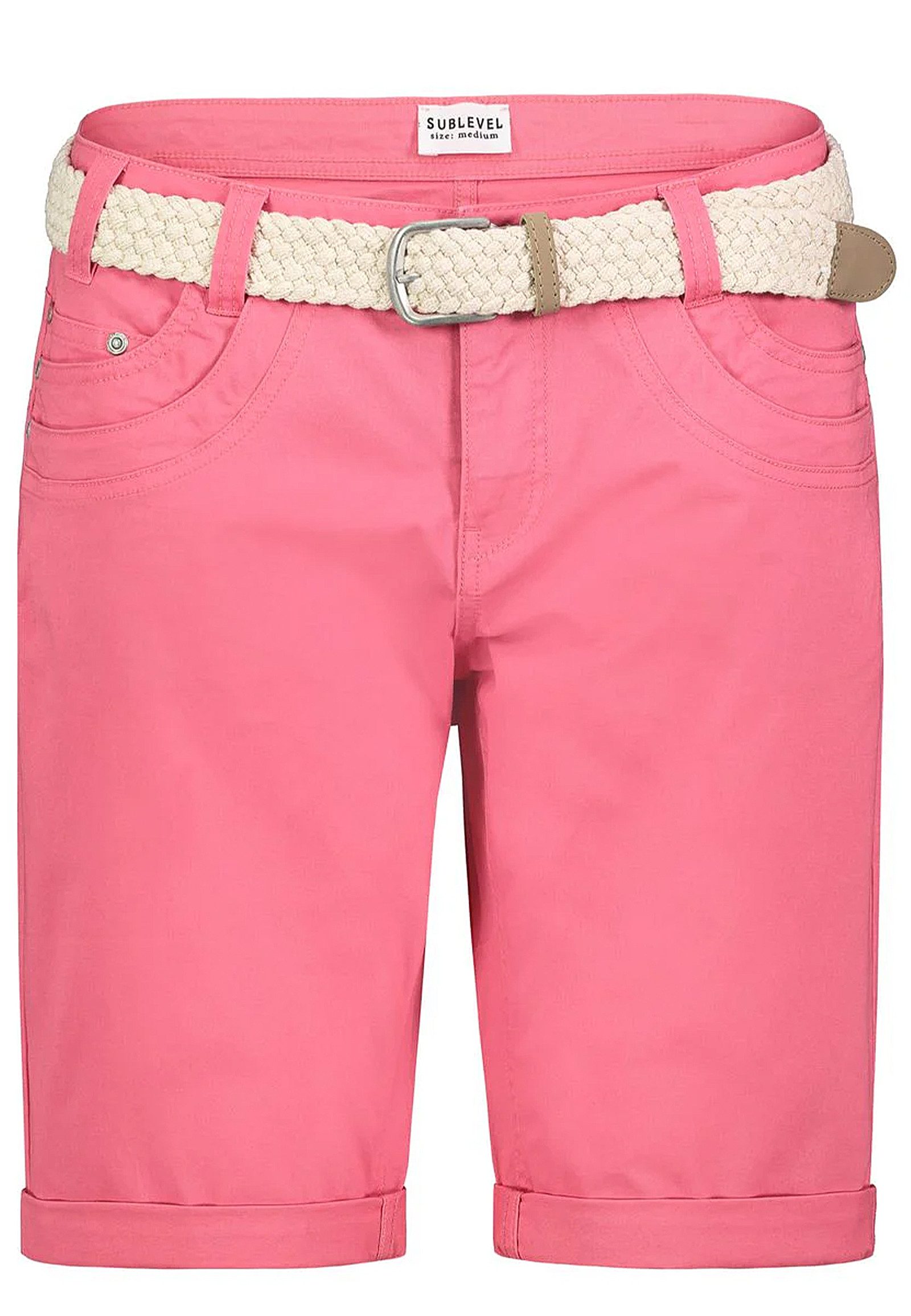 SUBLEVEL Bermudas Chinoshorts mit Stoffgürtel und günstig online kaufen