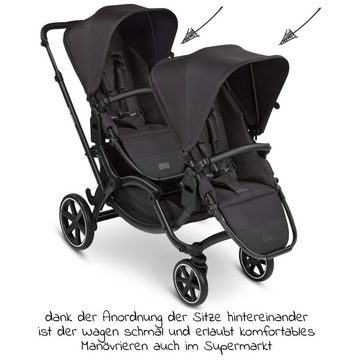 ABC Design Geschwisterwagen Zoom - Classic Edition - Ink, Geschwisterkinderwagen Zwillingskinderwagen mit Liegeposition