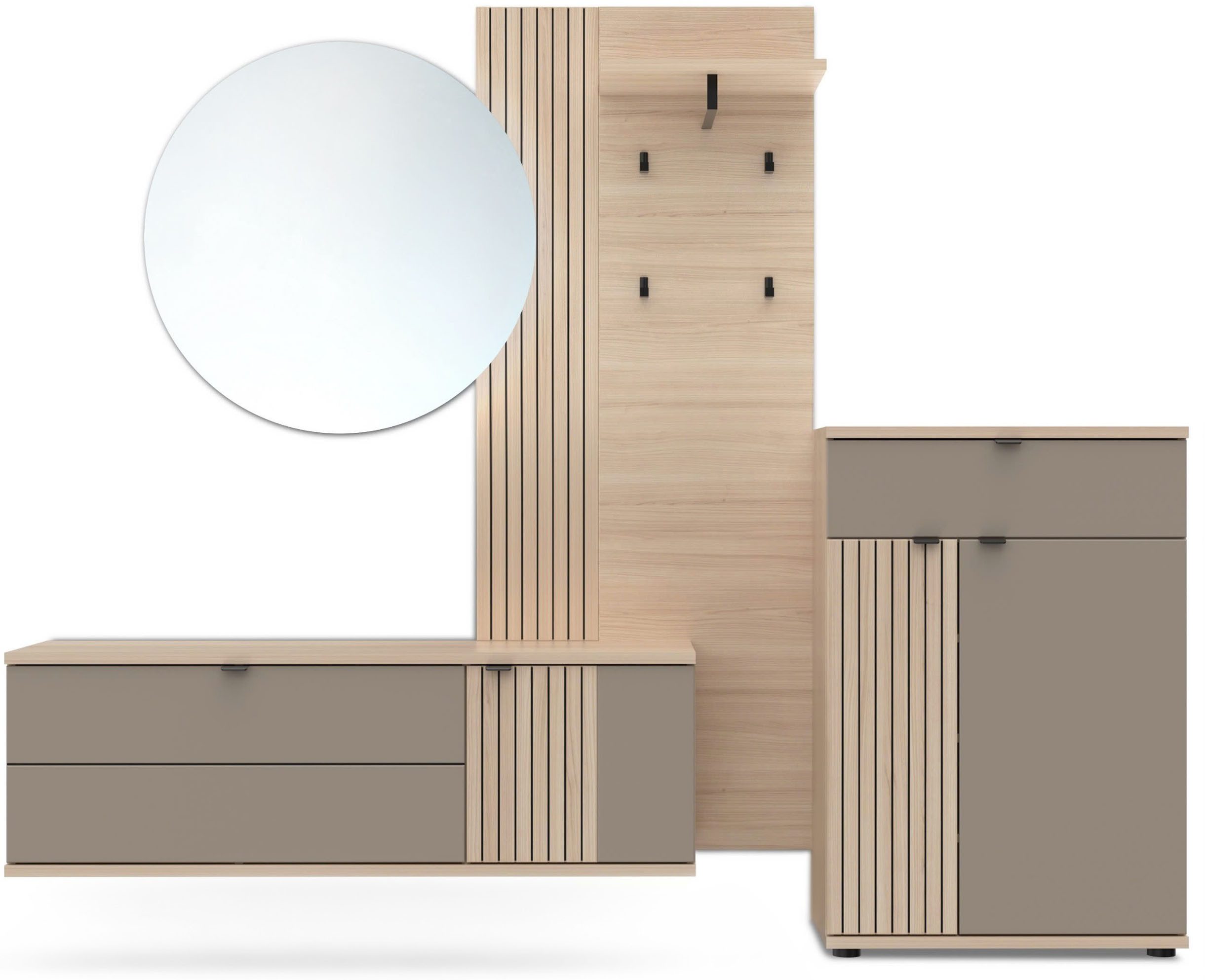 Innostyle Garderoben-Set Pisa Garderoben-Set, (4-St), 4-teilig, LED-Beleuchtung, ABS-Kante, Soft Close