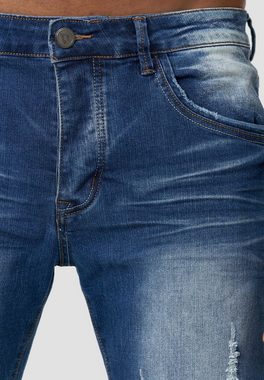 LEO GUTTI Jeansshorts Denim Capri Jeans Shorts 3/4 Bermuda Sommer Hose Kurze Pants (1-tlg) 3646 in Blau