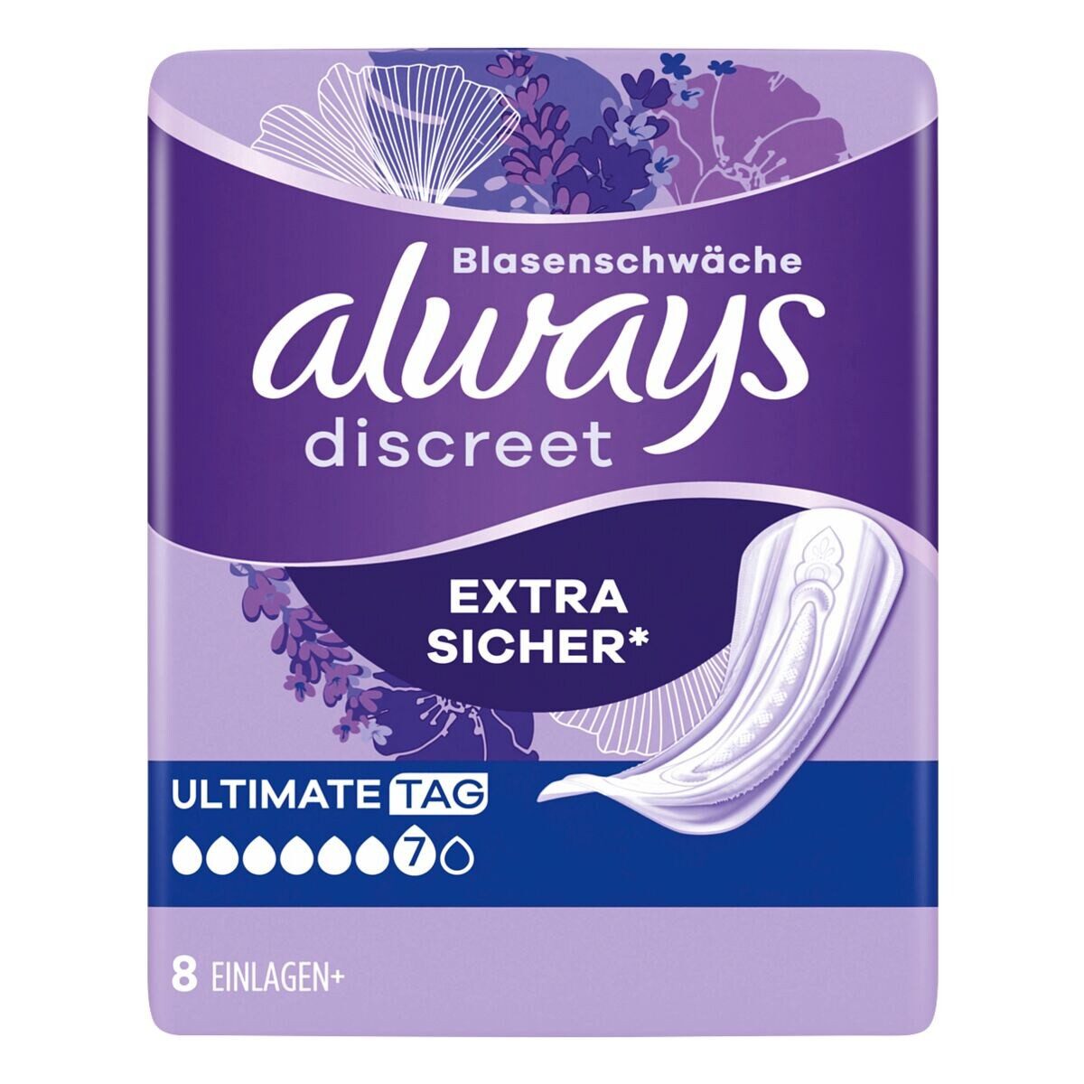 always Inkontinenz-Einlage Discreet + Ultimate Tag, 7, 8-St., Saugstärke 7 - starke Blasenschwäche