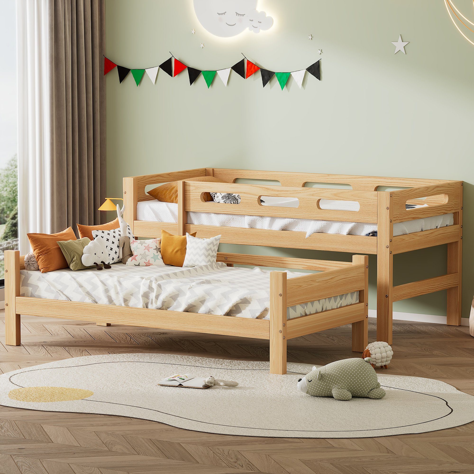 Flieks Etagenbett, Massivholzbett Kinderbett in 2 günstig online kaufen