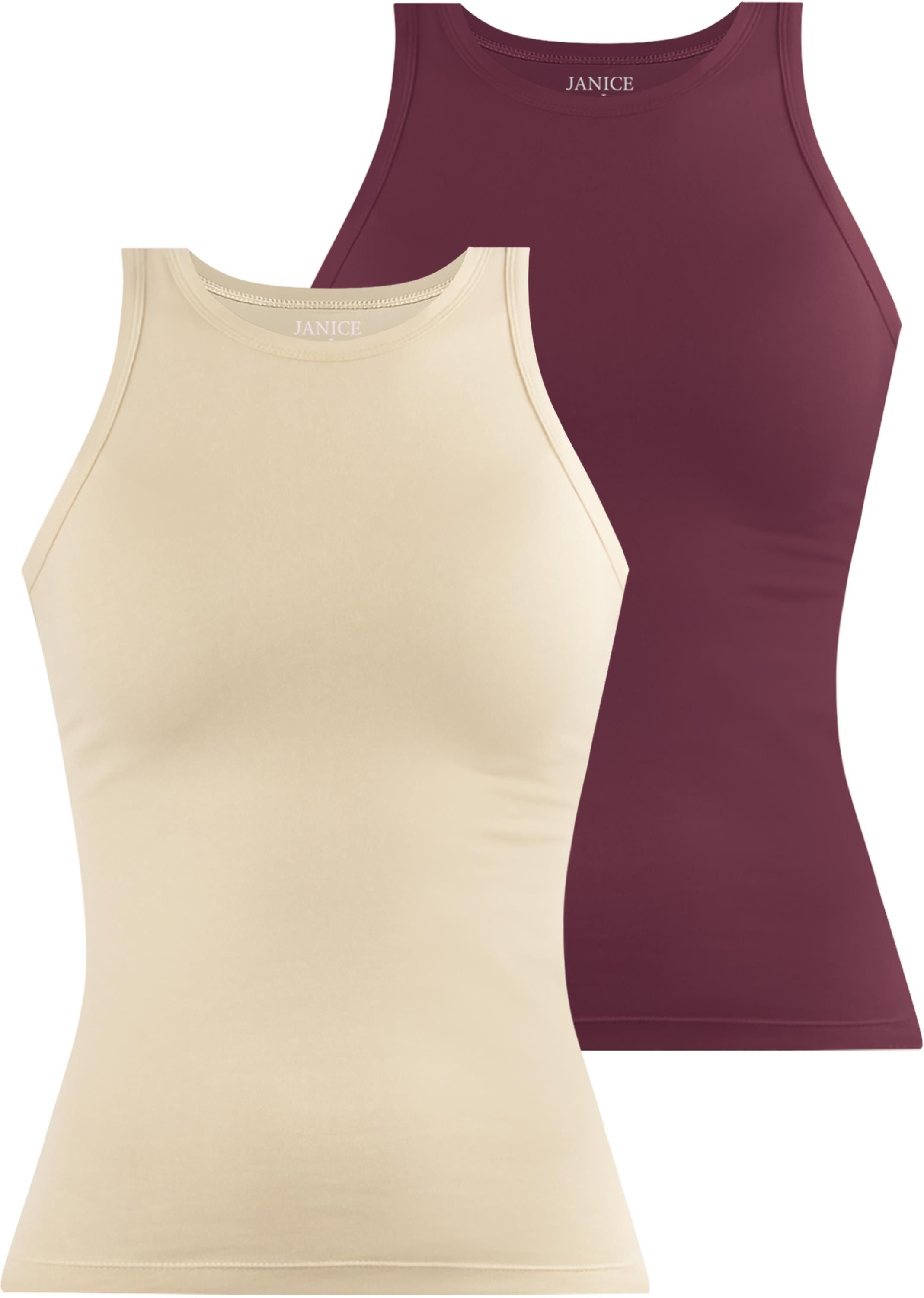 Janice Tanktop 2 x Damen Top hochgeschlossen Nauta Trägertop aus Baumwolle