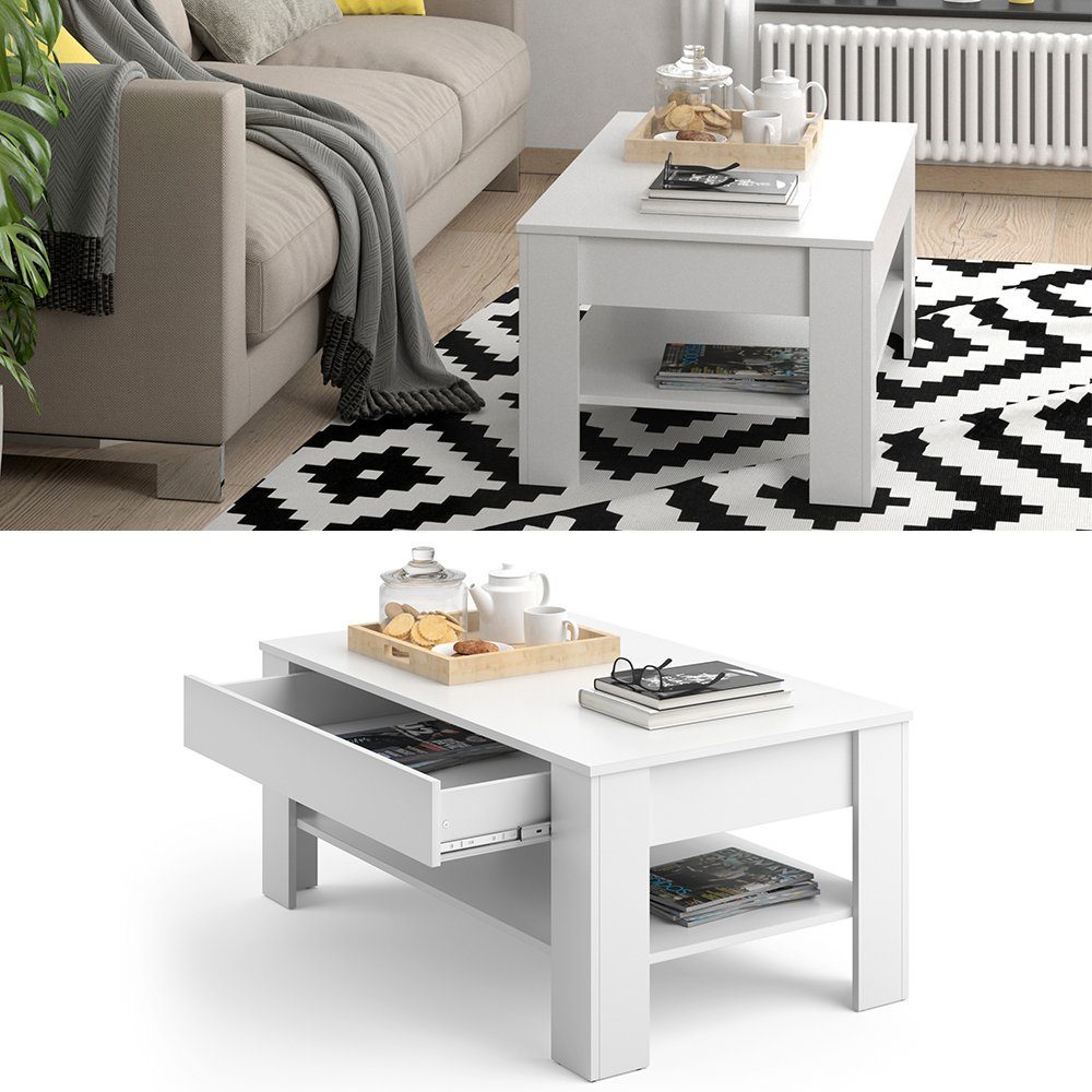 Vicco Couchtisch Milan, Weiß, 92.2 x 65 cm, Drehbar günstig online kaufen