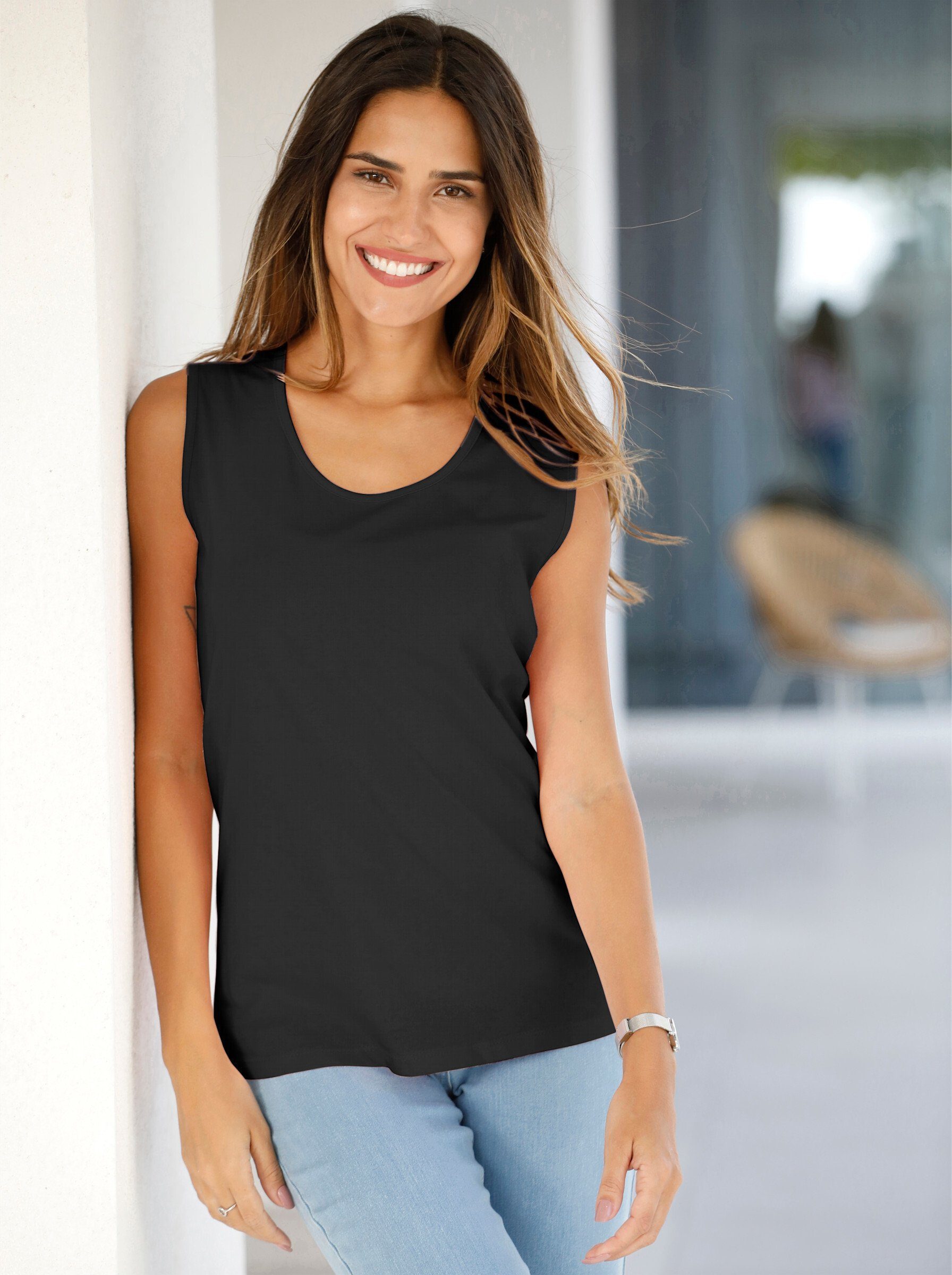 Sieh an! Shirttop Shirttop Ärmellos
