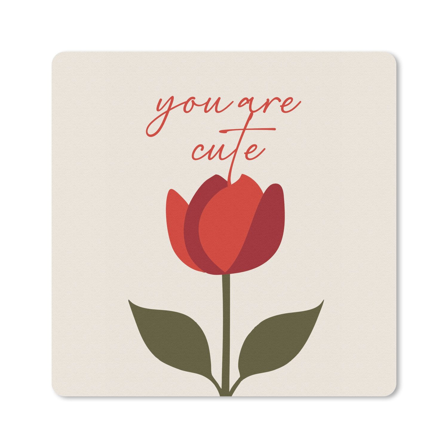 MuchoWow Mauspad Rose - Rot - Blume - Valentinstag (1-St), Mousepad, Schreibtisch Zubehör, Deko, 20x20 cm