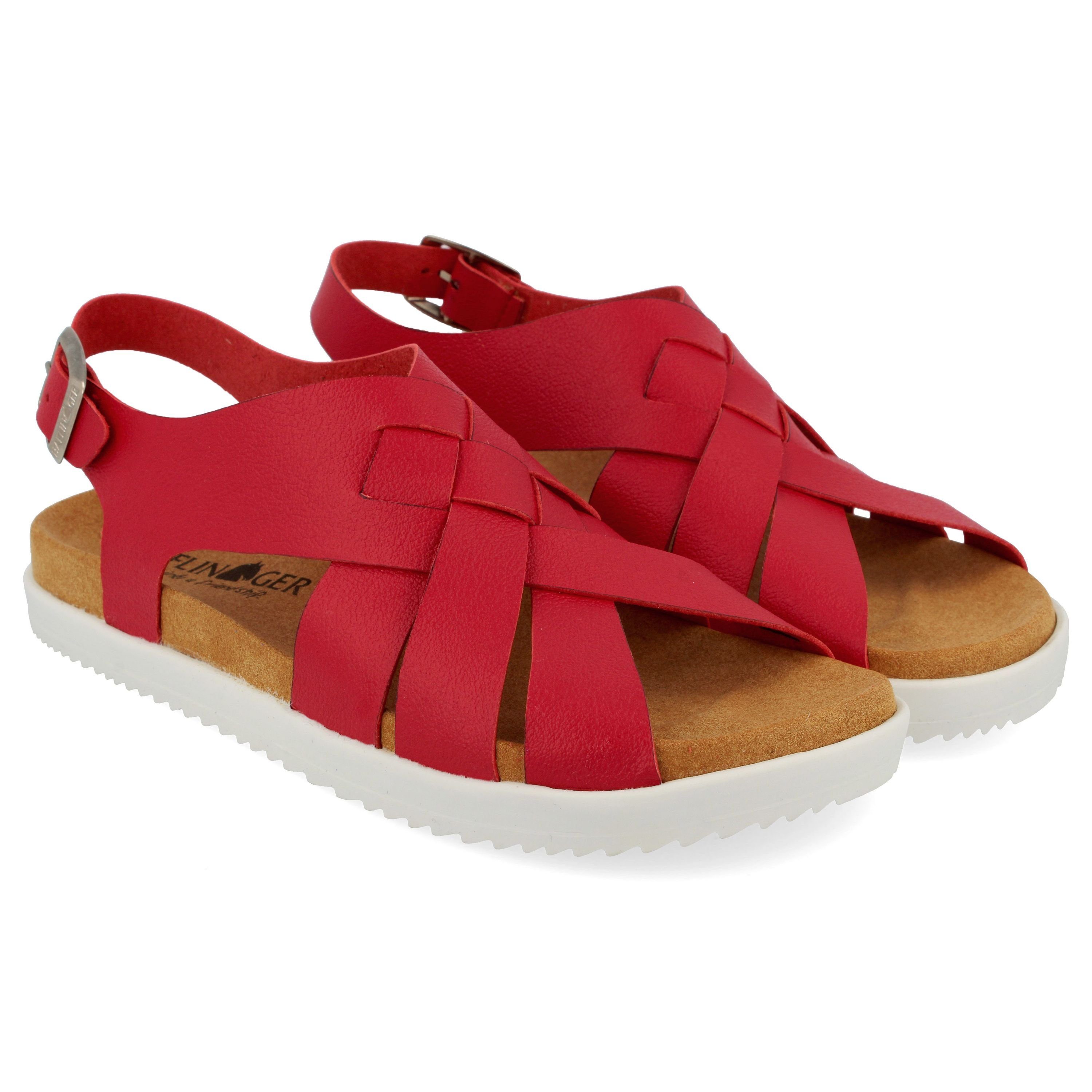 Haflinger HAFLINGER Elba Slide vegane Pantolette Sandale mit Riemen Hausschuh