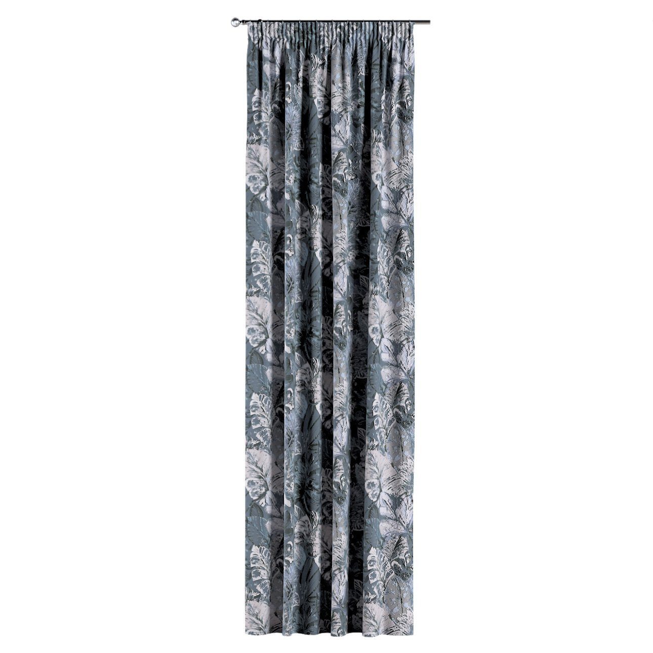 mit Abigail, Vorhang 130x100 cm, Dekoria blau-grau Vorhang Kräuselband