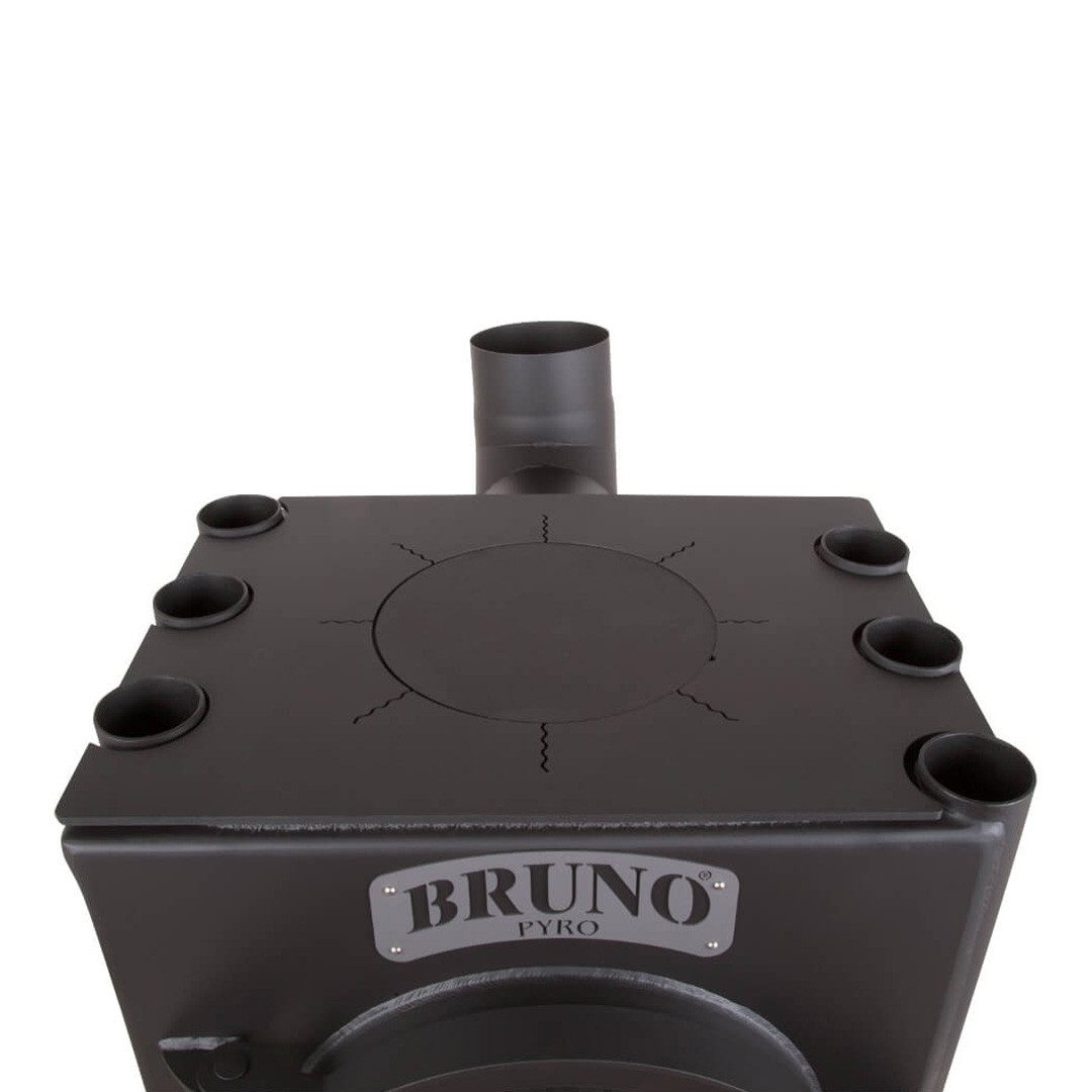 Bruno Kaminofen Bruno® Werkstattofen Pyro I mit Herdplatte schwarz 13 kW Stahl A, 13 kW