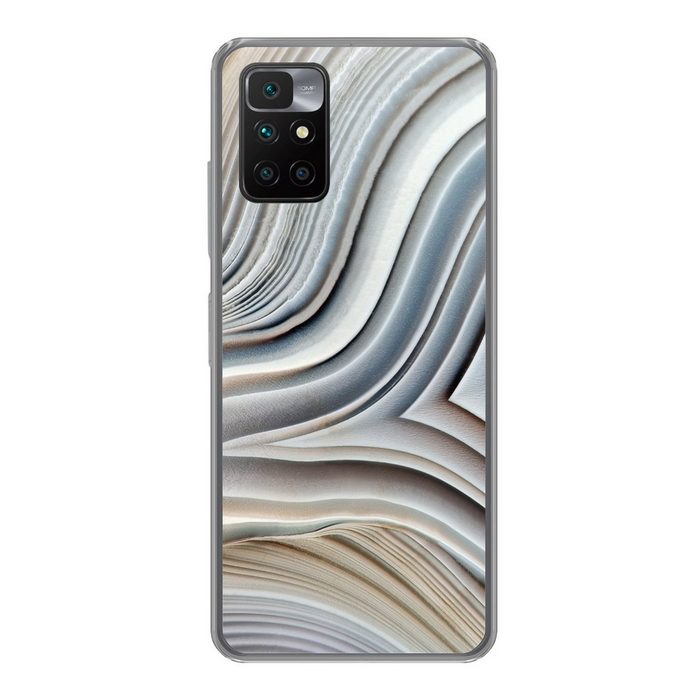 MuchoWow Handyhülle Marmoroptik - Stein - Linien - Luxus - Marmor Phone Case Handyhülle Xiaomi Redmi 10 Silikon Schutzhülle