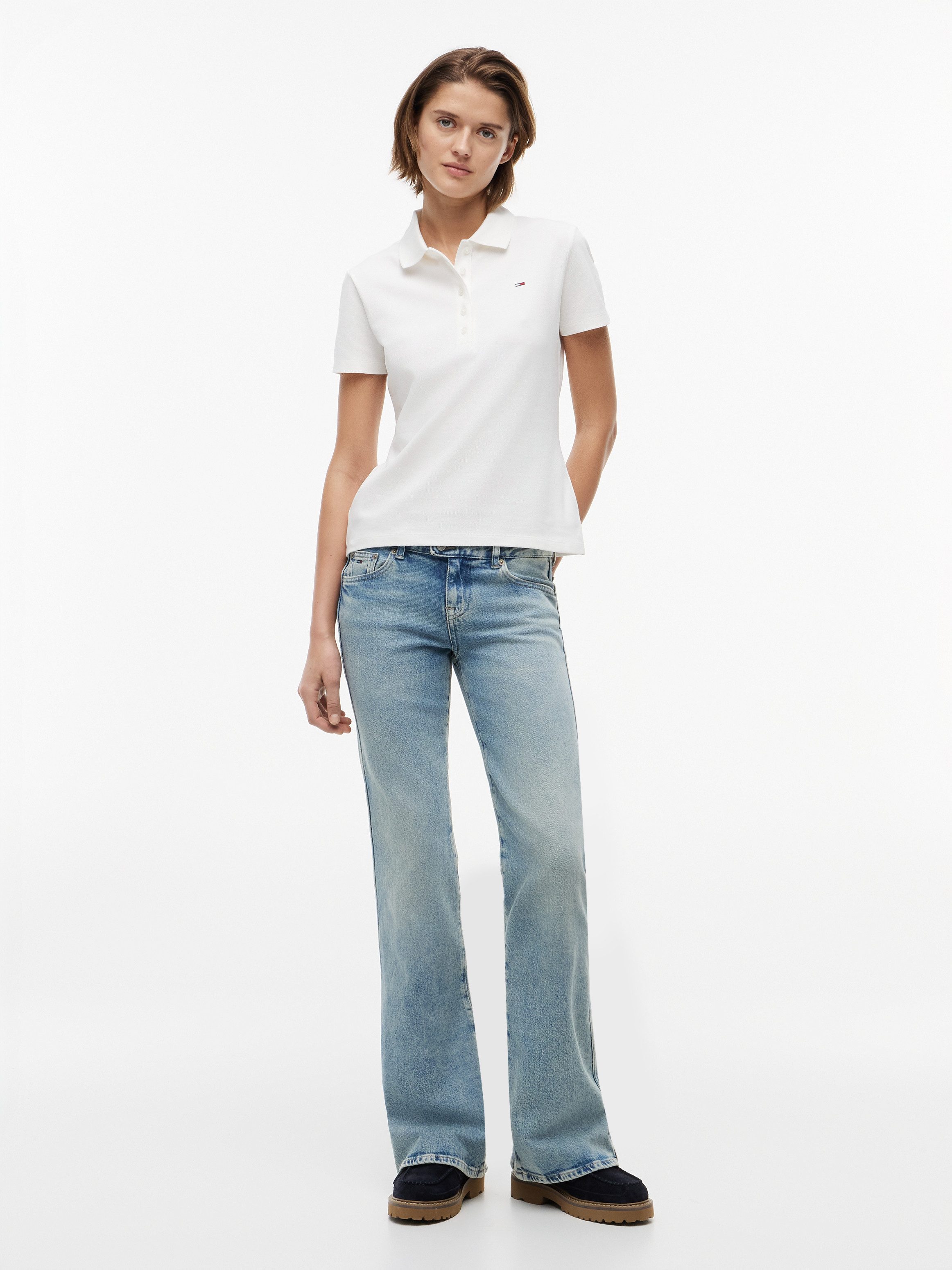 Tommy Jeans Poloshirt TJW SLIM ESSENTIAL SS POLO Baumwollmischung, slim fit