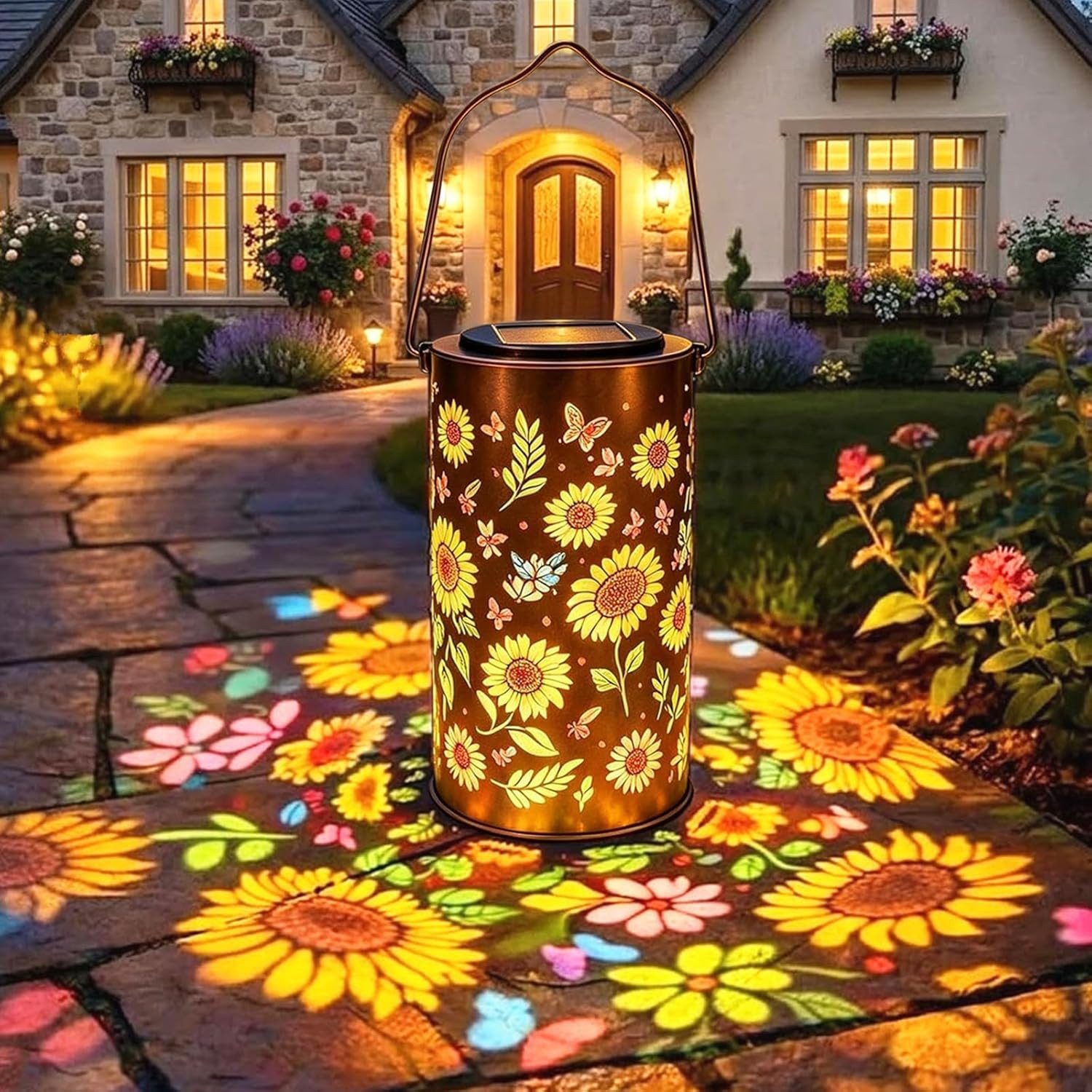 Vornix LED Solarleuchte Solarlampen für Außen Hängend - 1 Stück Solarlampen für Außen Garten, Metall Solar Gartenleuchten fur AuBen Garten DrauBen Balkon, IP65 Wasserdicht Solarlaterne für Außen