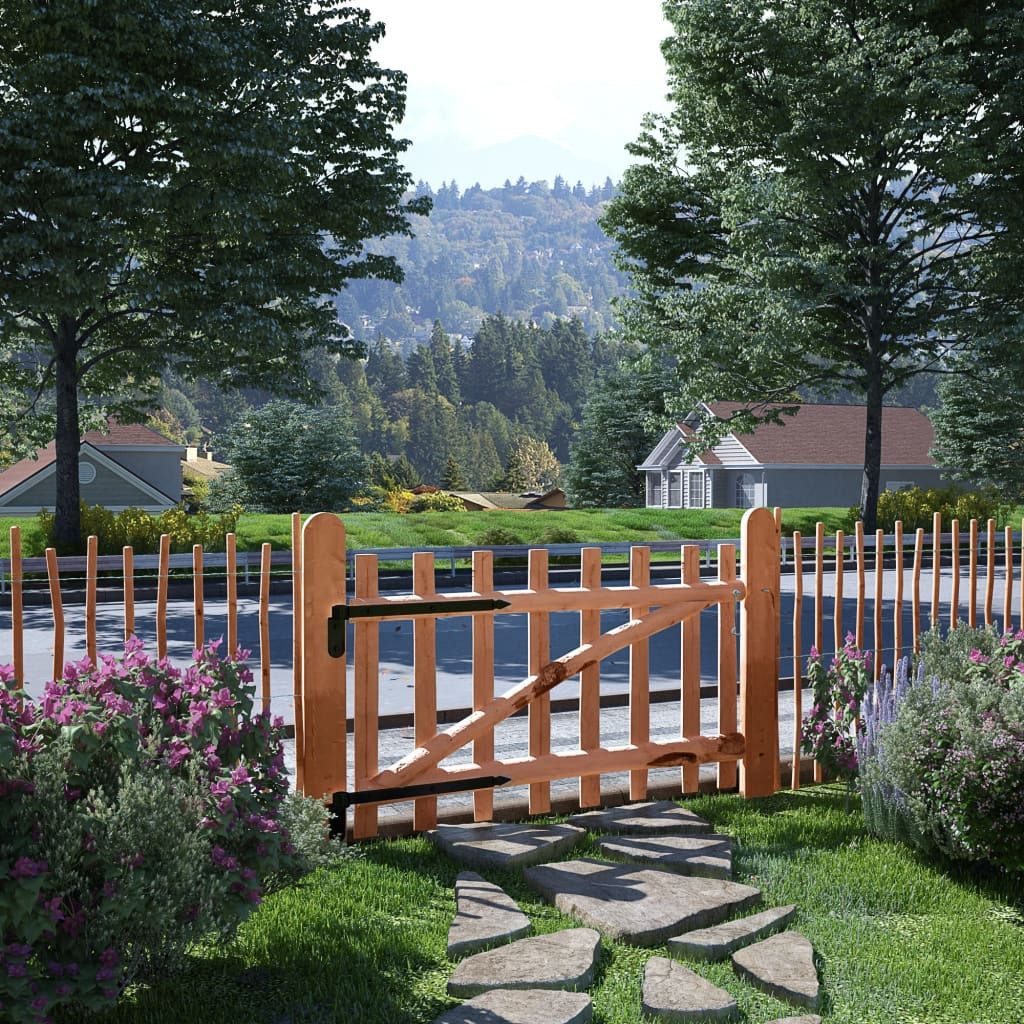 vidaXL Gartentor Zauntor Einflügelig Haselnussholz Imprägniert 10060 cm