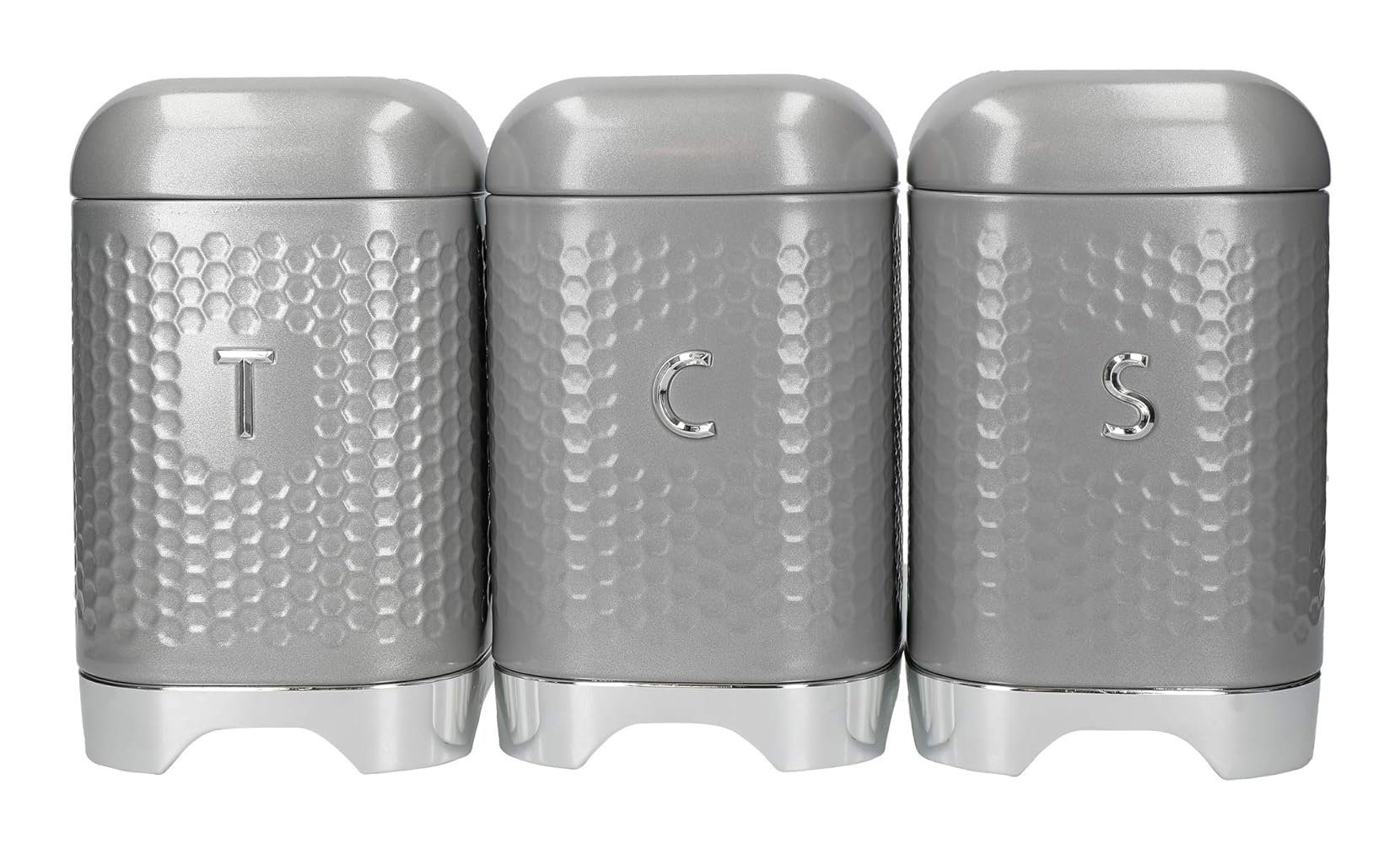 Vorratsdose Vorratsdosen Vorratsbehälter 3'er-Set KitchenCraft Lovello grau