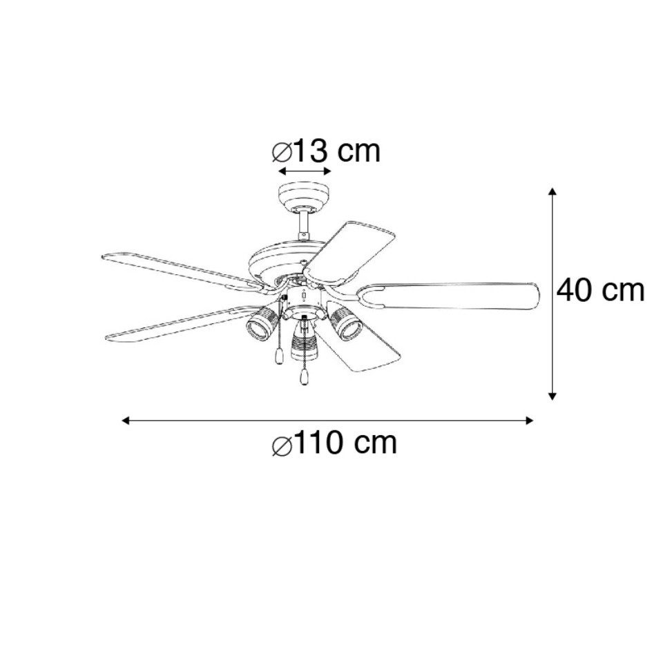 Qazqa Deckenventilator Mistral