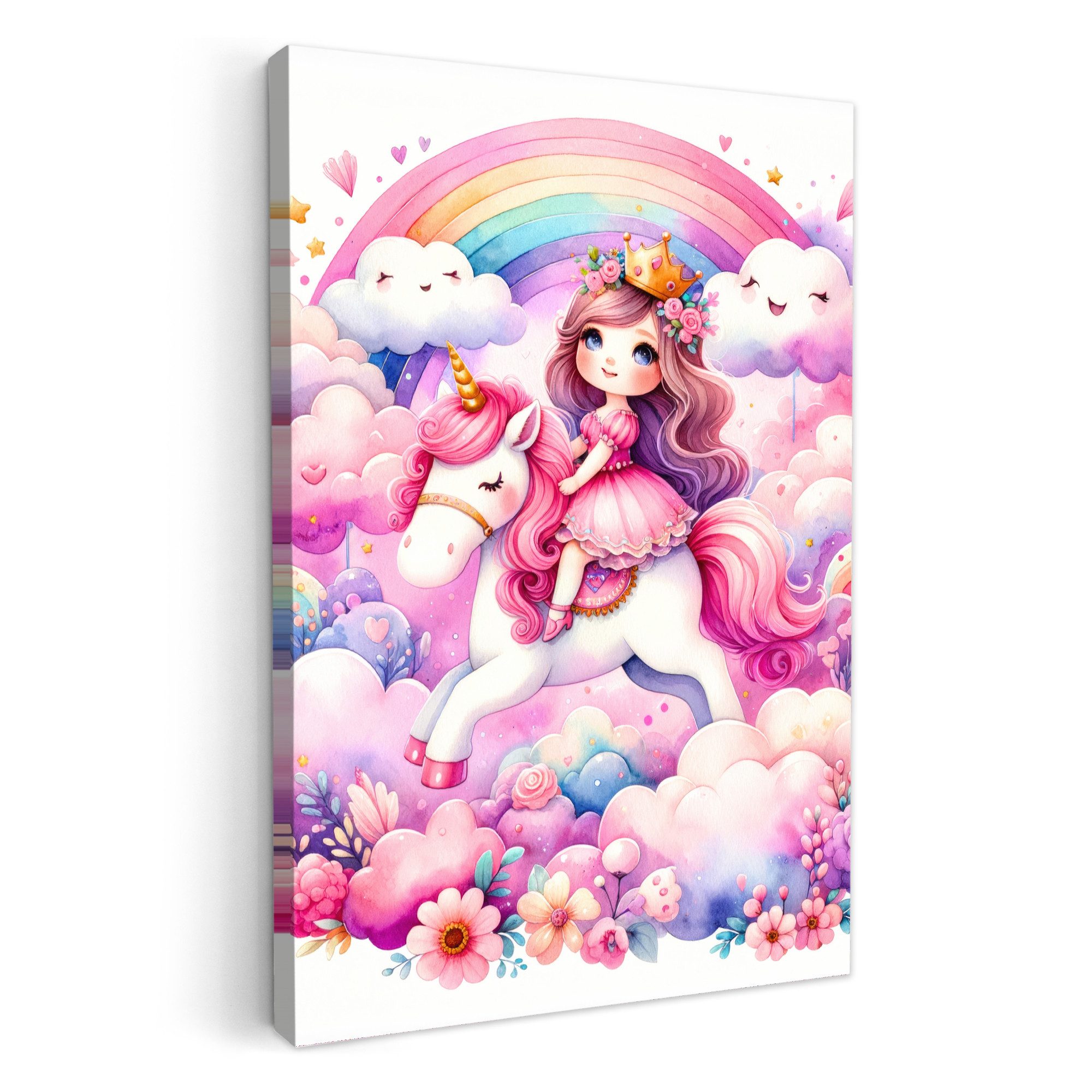 OneMillionCanvasses® Leinwandbild Einhorn - Prinzessin - Einhorn - Rosa - R günstig online kaufen