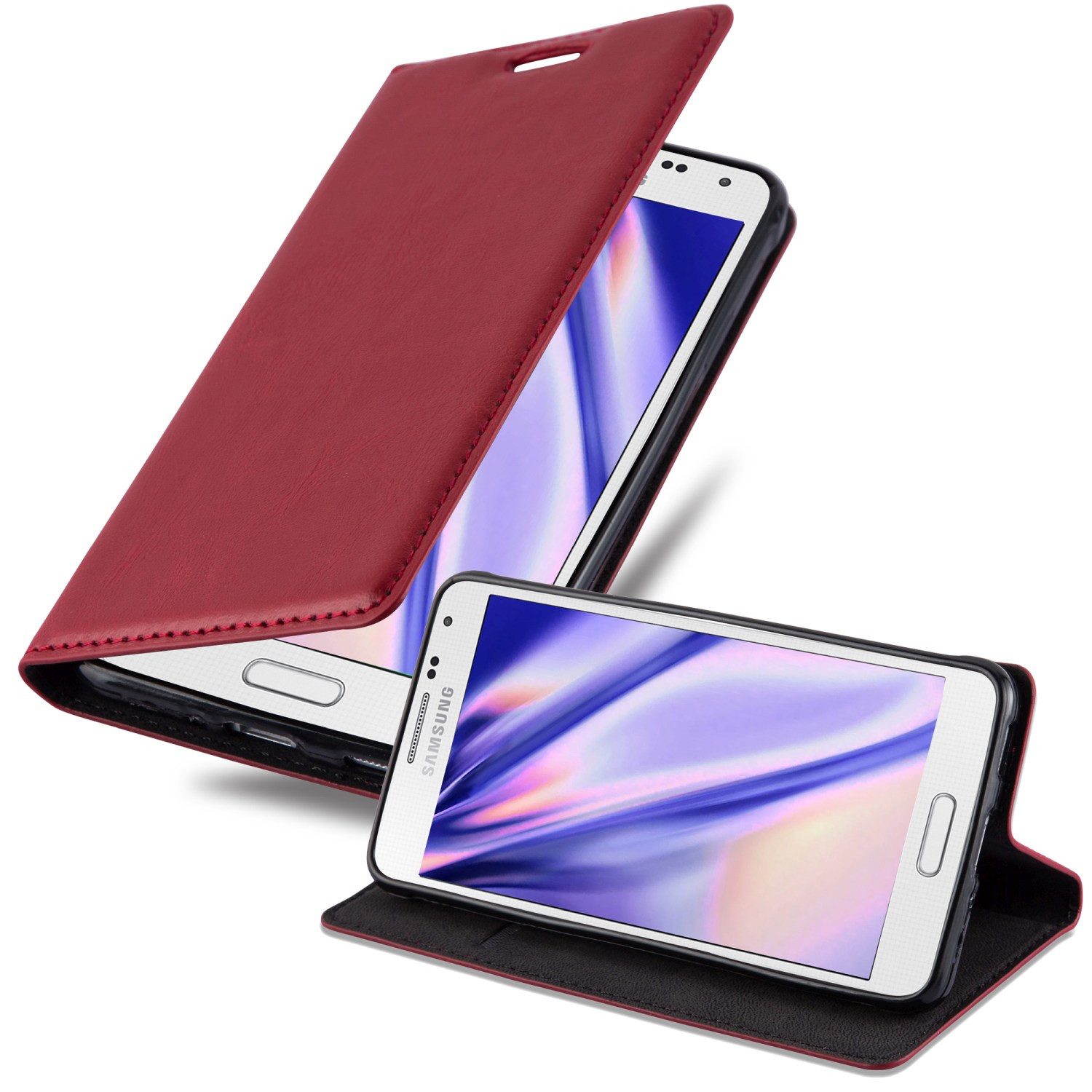 Cadorabo Handyhülle für Samsung Galaxy ALPHA Hülle Samsung Galaxy ALPHA, Hülle Schutzhülle mit Standfunktion, Magnetverschluss und Kartenfach