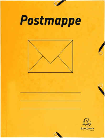 Falken Organisationsmappe (Spar-Set, 3-St., 3er-Set), Postmappe DIN A4 mit Gummizug Sammelmappe Einschlagmappe Gelb