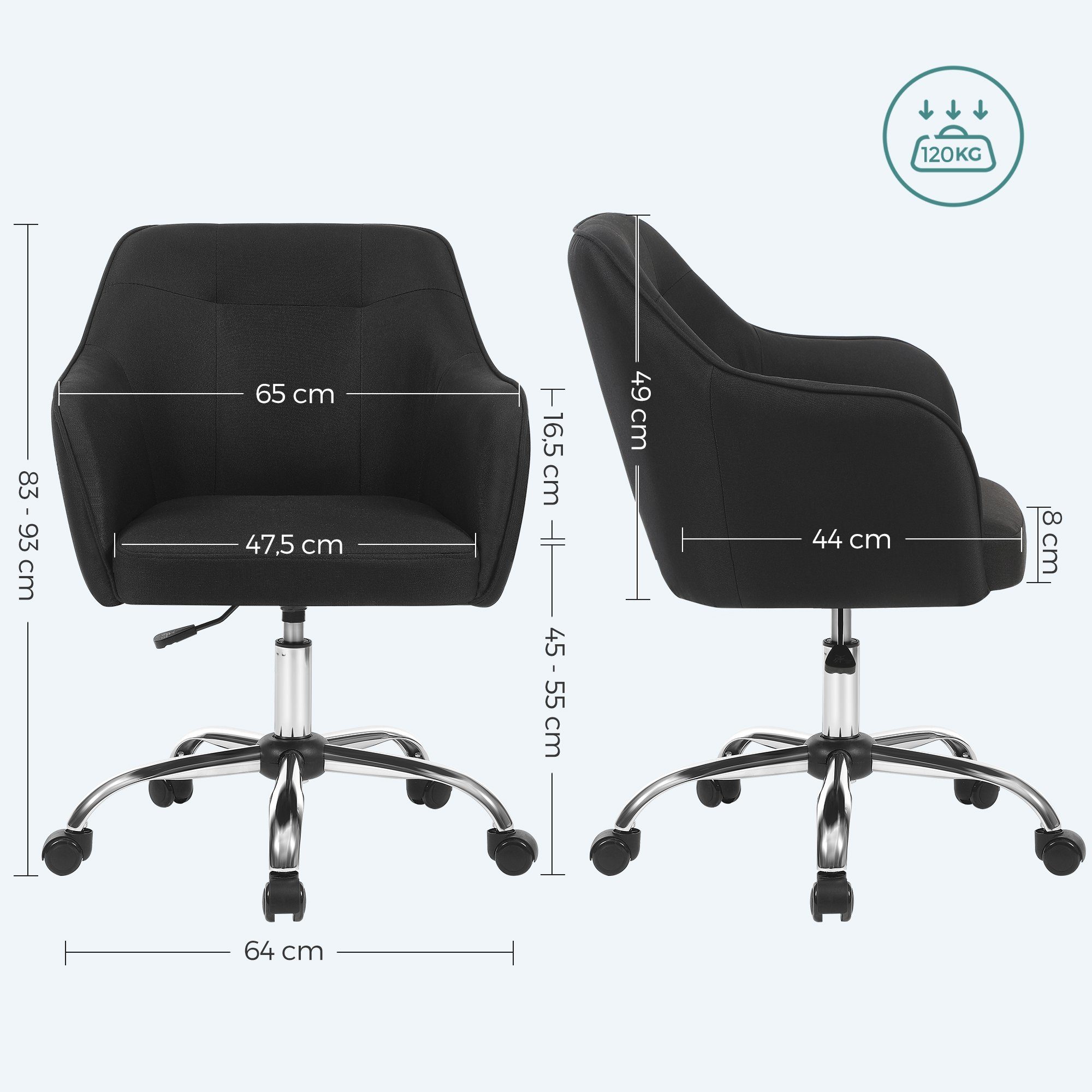 SONGMICS Bürostuhl (2 St), höhenverstellbar, atmungsaktiv, günstig online kaufen