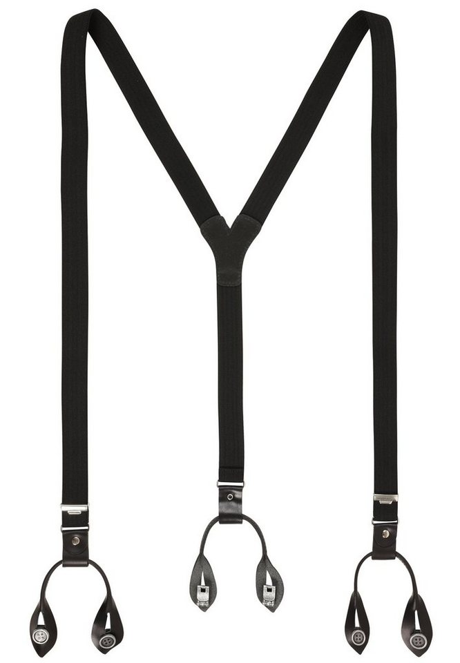 LLOYD Men\'s Belts Hosenträger LLOYD-Hosenträger 25 mm uni cognac  Lederrückenteil und Roll-Clips, elastisches Textilband mit Ledergarnitur  und Rollklips