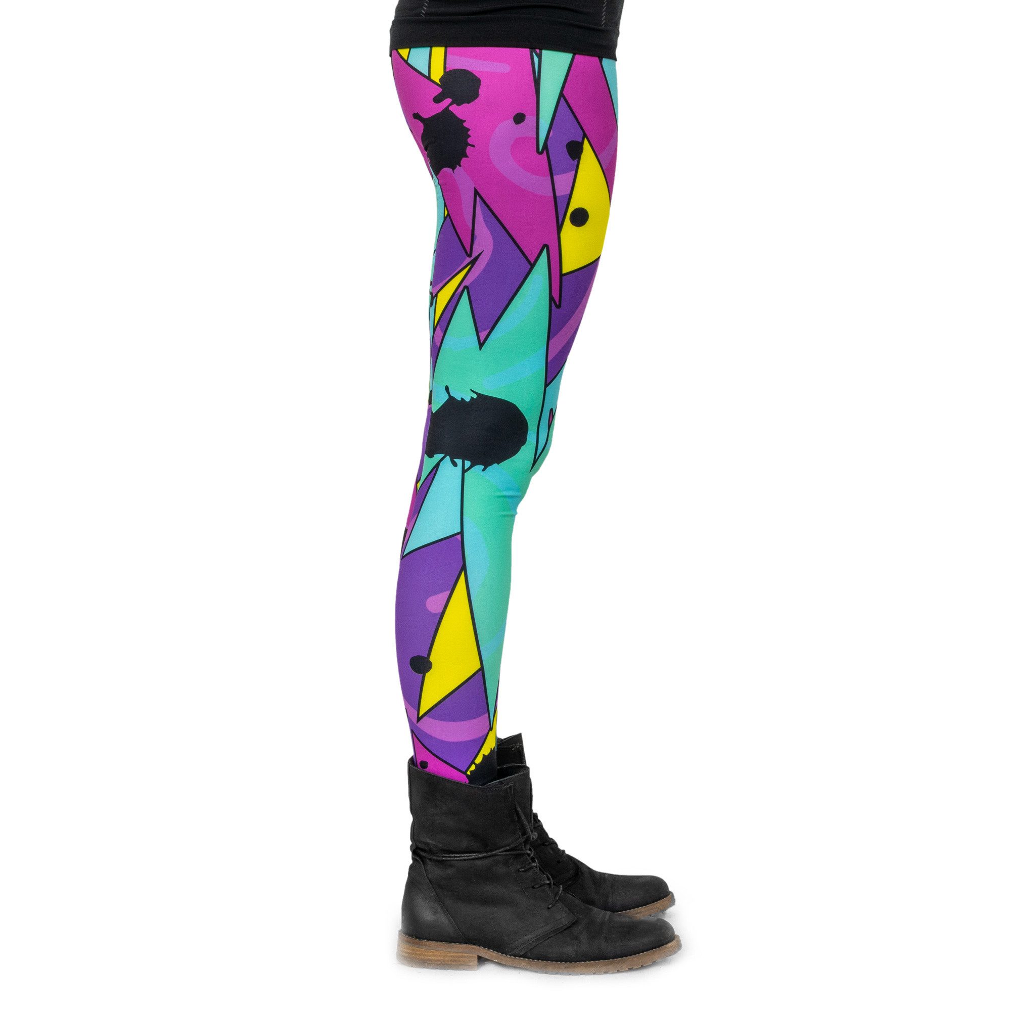 cosey Leggings Neon Line Leggings, 2 Größen (XS–S & M–L) (38/M bis 40/L) Neon Jazz