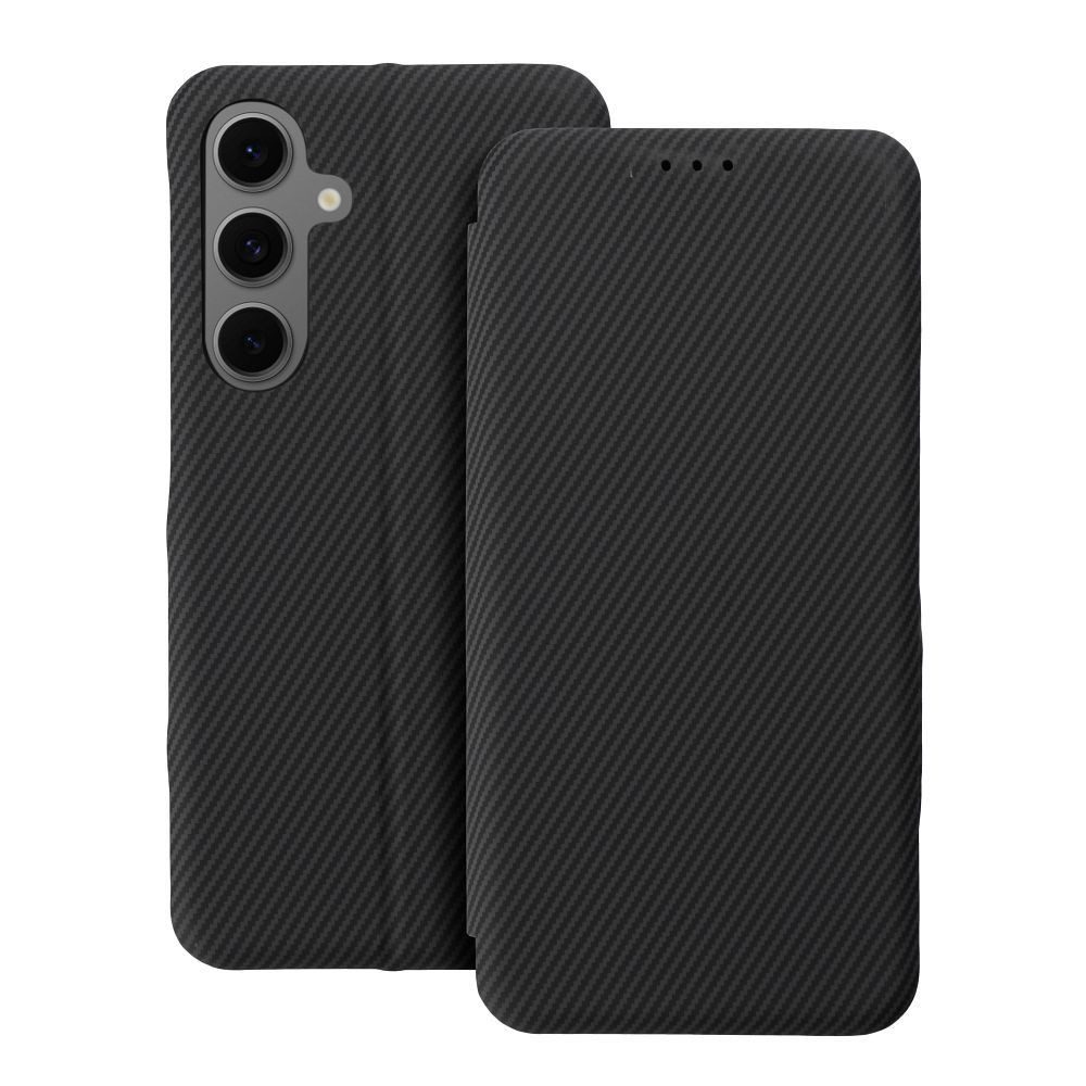 COFI 1453 Smartphone-Hülle Carbon Buchtasche + 9H Schutzglas