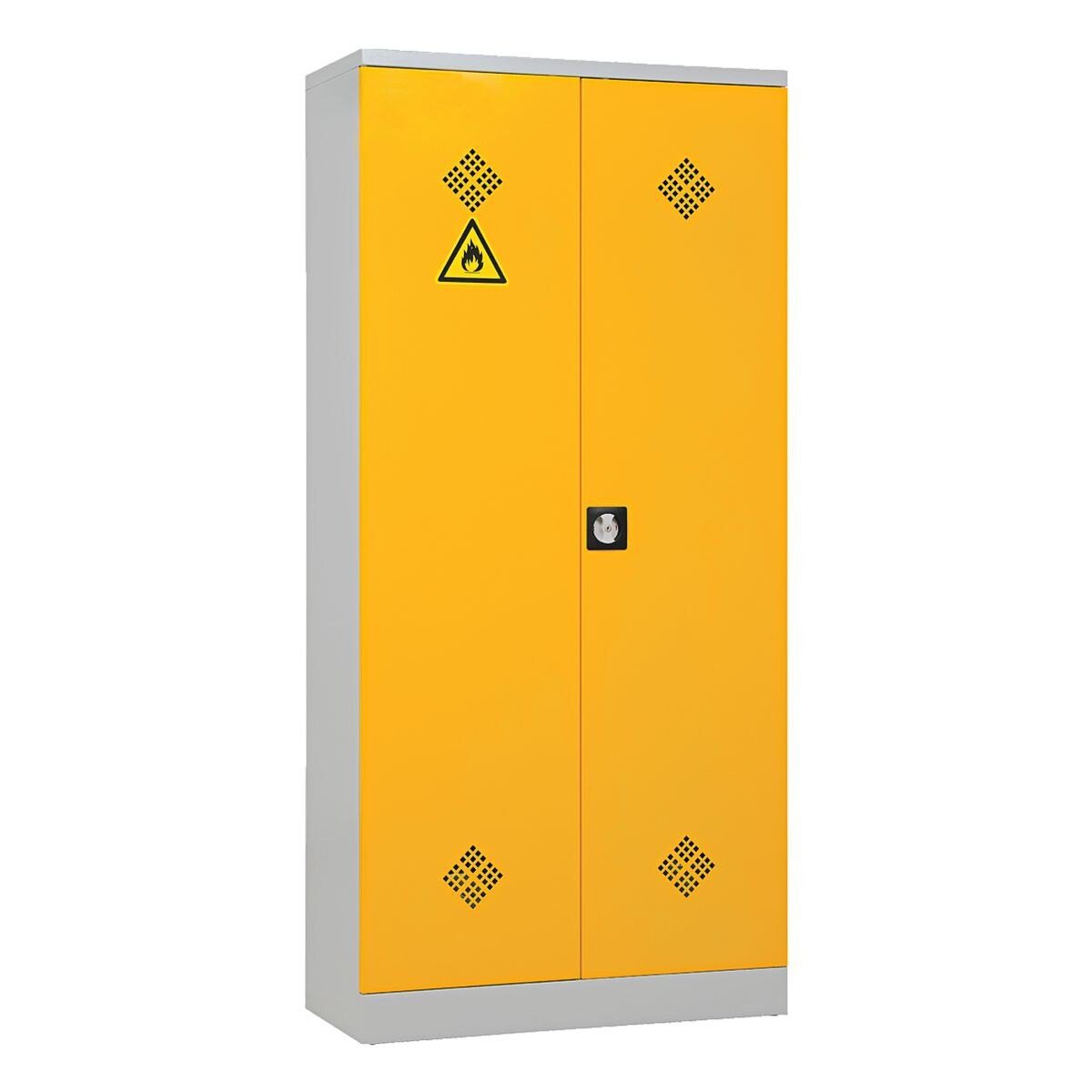 GUERKAN Werkzeugschrank Gefahrstoffschrank mit Cyberlock Griff grau/gelb