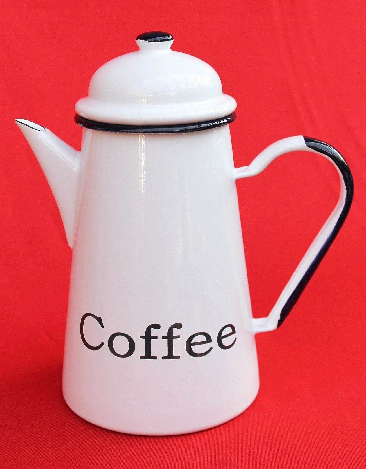 DanDiBo Kaffeekanne Kaffeekanne emailliert 1,0 Teekanne 22 Coffee Wasserkanne Emaille 578TB cm Nostalgie L Kanne