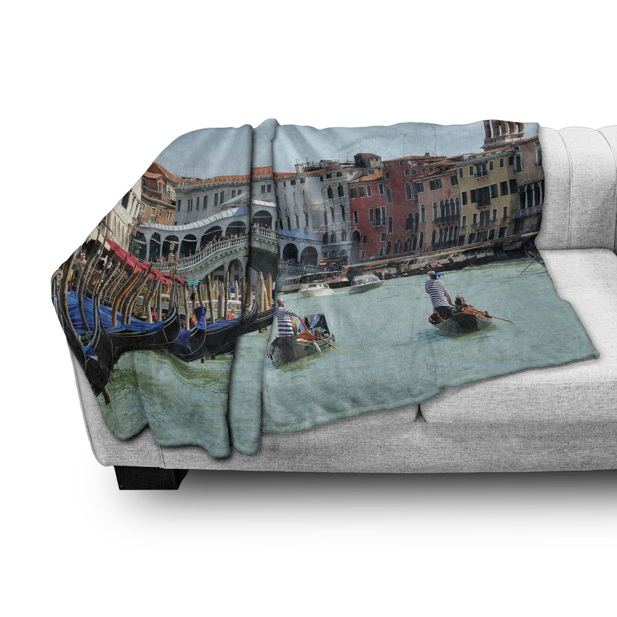 Italien für Venedig Wohndecke Gemütlicher und Foto Canal Außenbereich, Gondel Abakuhaus, den Innen- Plüsch