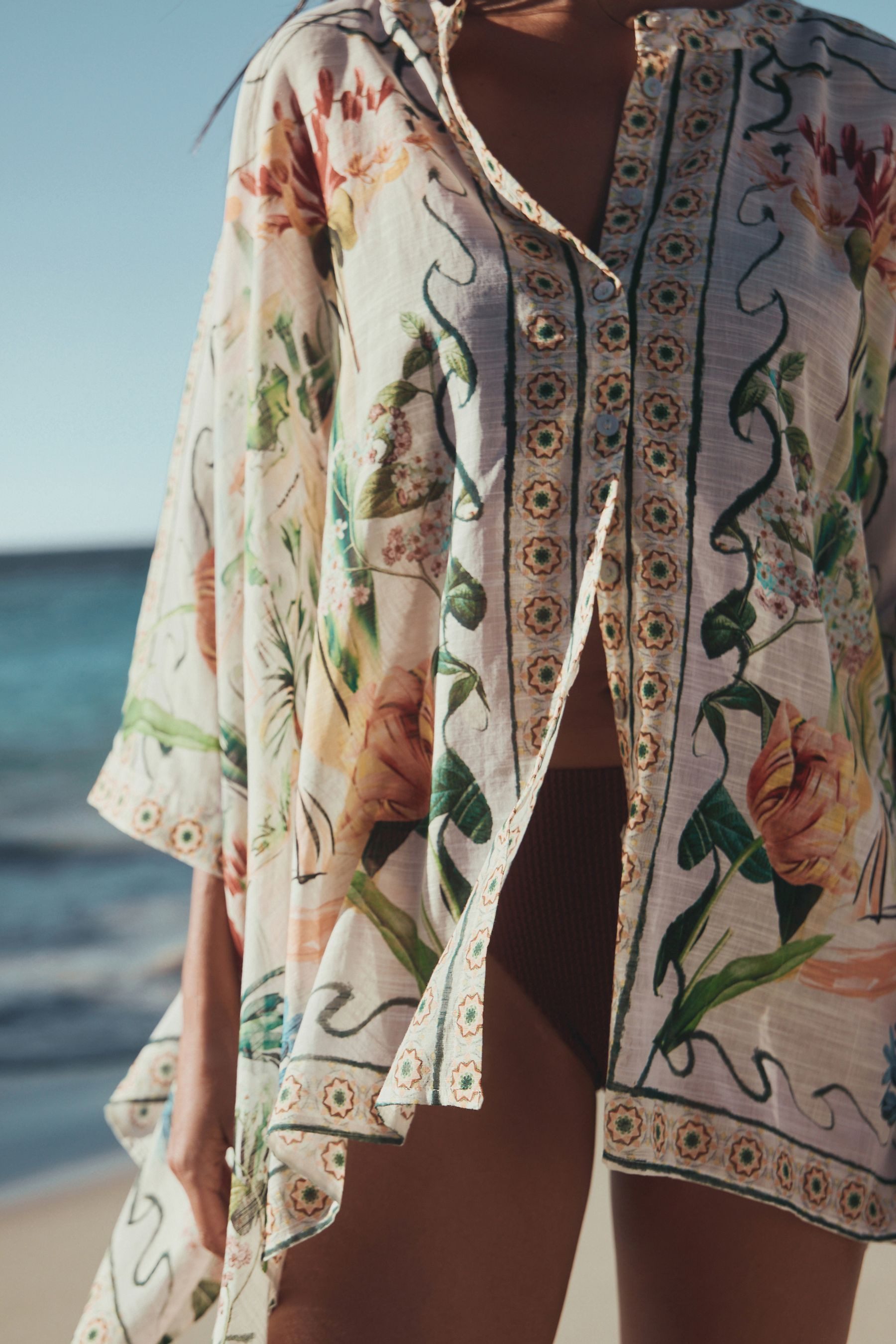 Next Kaftan Kaftanhemd-Cover-up mit Print (1-tlg)
